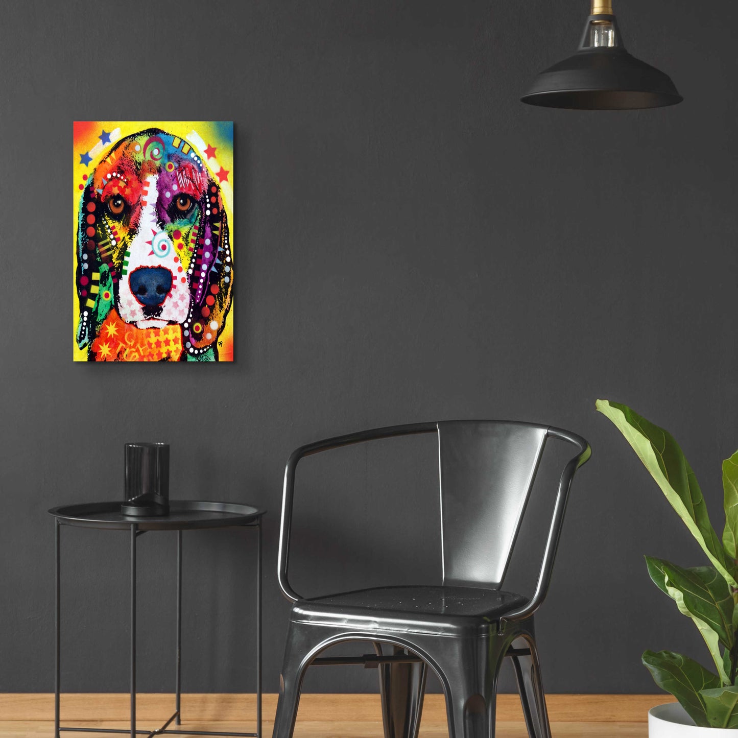 Epic Art 'Beagle Face' by Dean Russo, Acrylic Glass Wall Art,16x24