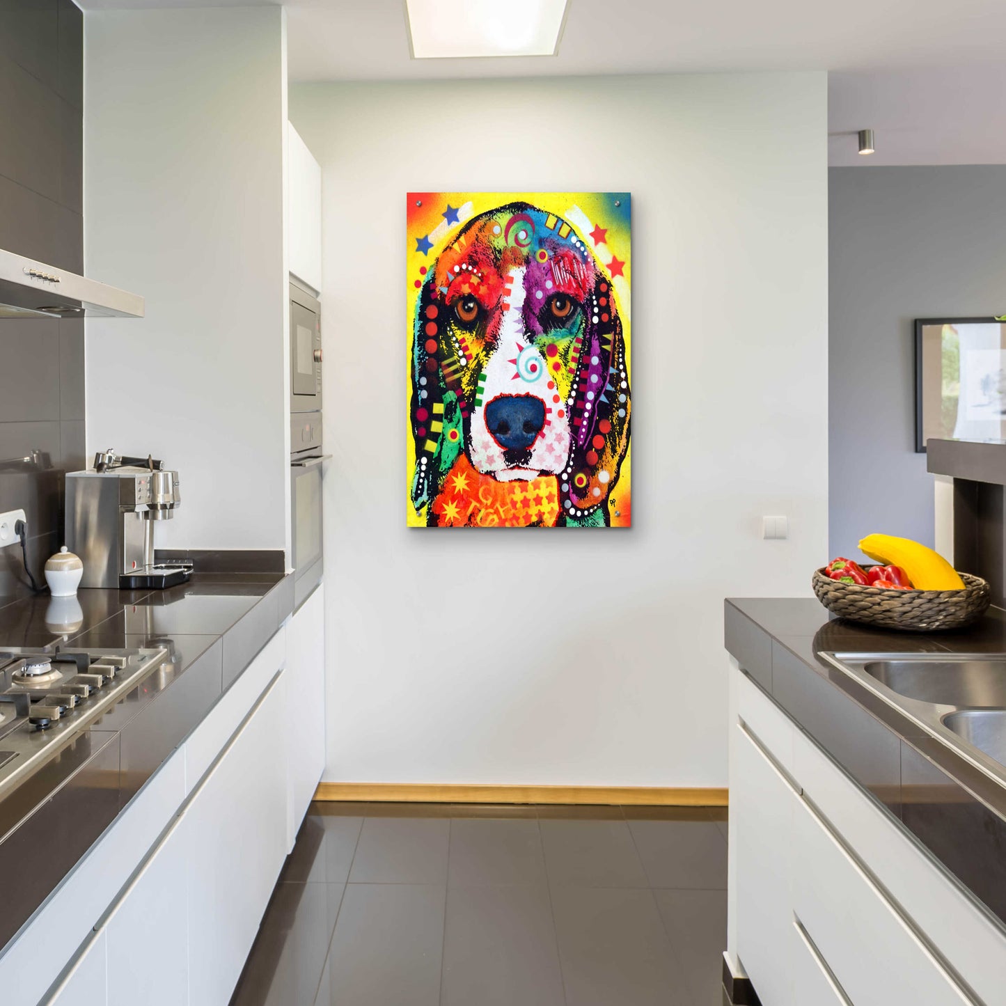 Epic Art 'Beagle Face' by Dean Russo, Acrylic Glass Wall Art,24x36