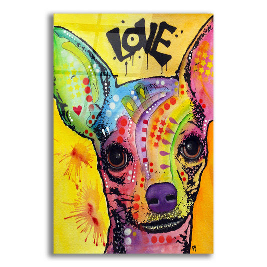 Epic Art 'Chihuahua Drip Love' by Dean Russo, Acrylic Glass Wall Art