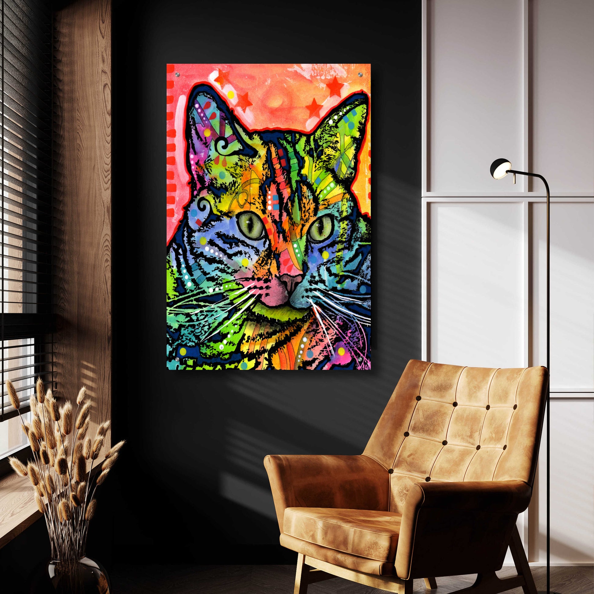 Epic Art 'CAT' by Dean Russo, Acrylic Glass Wall Art,24x36