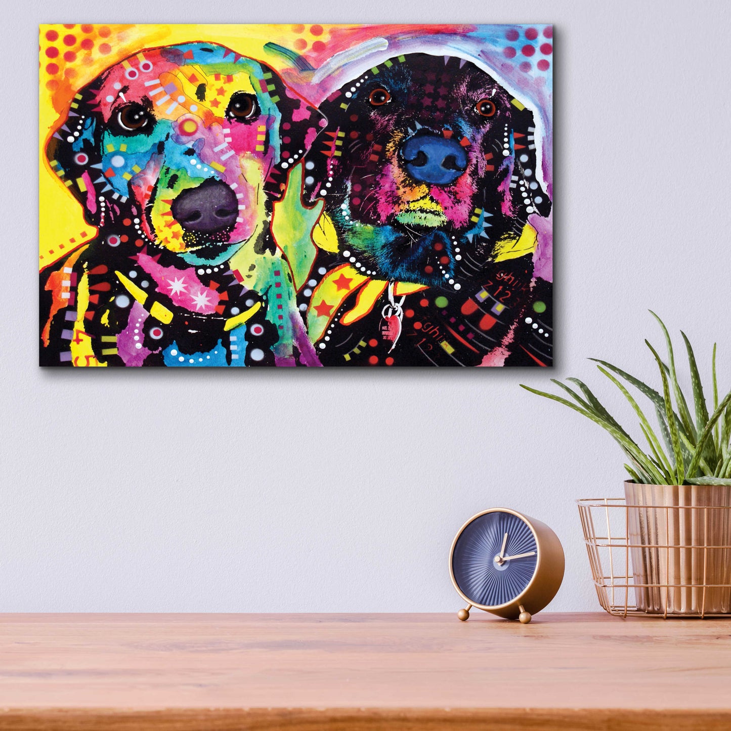 Epic Art 'Daisy and Noel' by Dean Russo, Acrylic Glass Wall Art,16x12