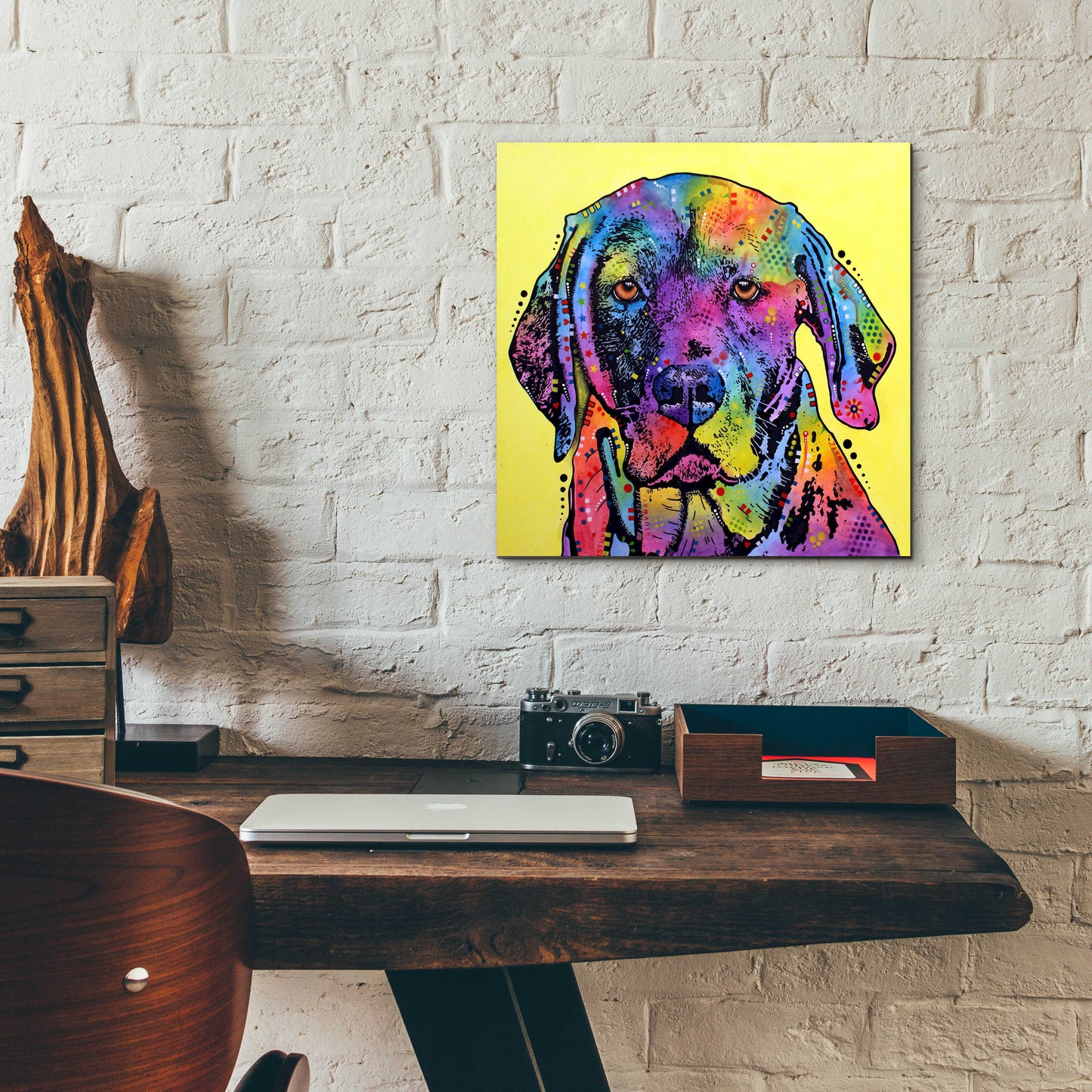 Epic Art 'Fixate Labrador' by Dean Russo, Acrylic Glass Wall Art,12x12
