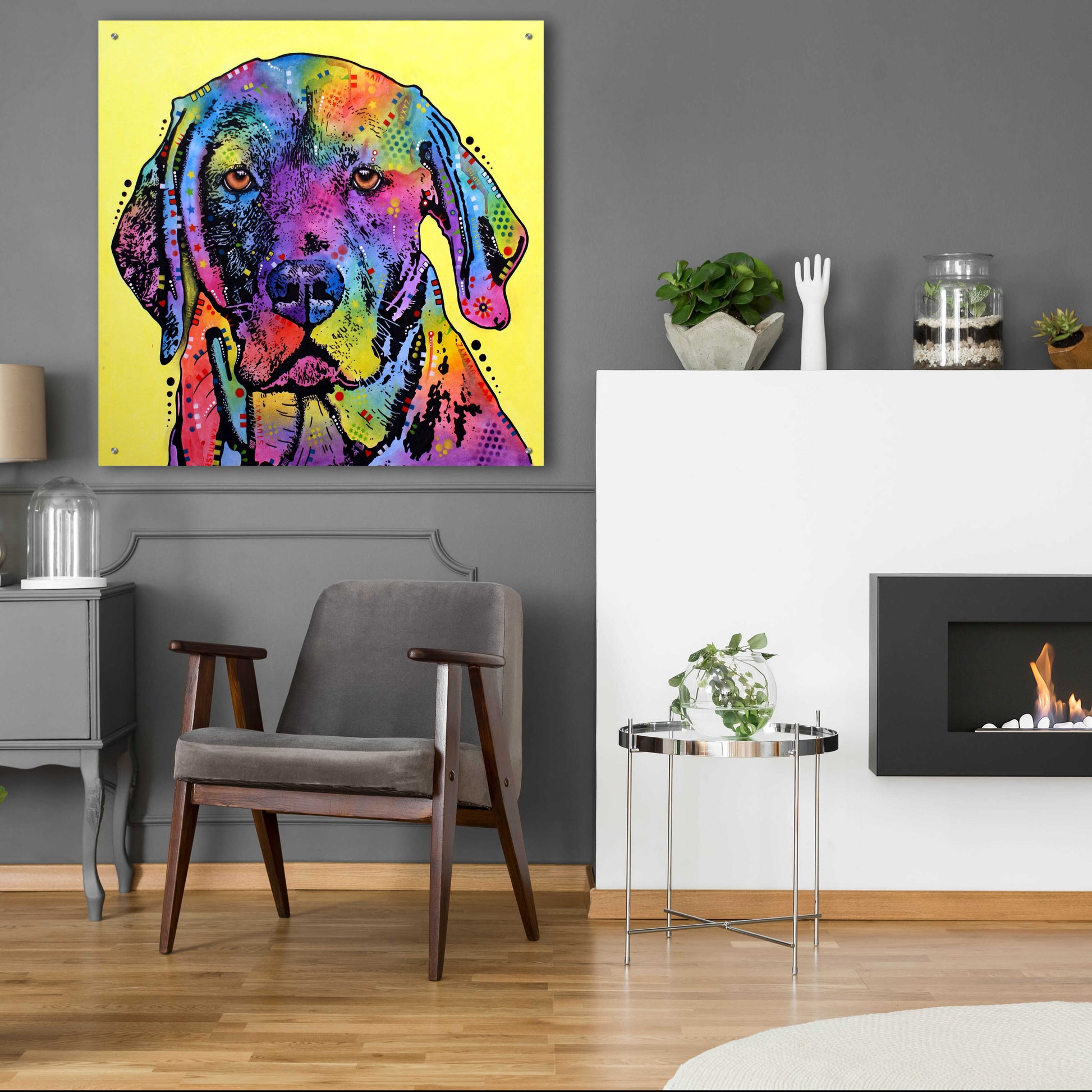 Epic Art 'Fixate Labrador' by Dean Russo, Acrylic Glass Wall Art,36x36