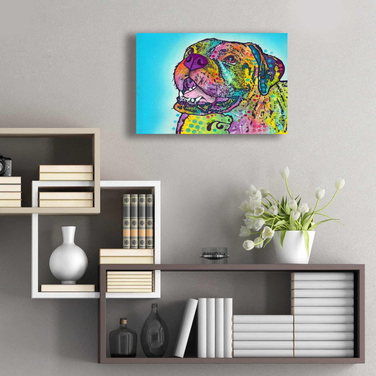 Epic Art 'Smiling Boxer' by Dean Russo, Acrylic Glass Wall Art,24x16