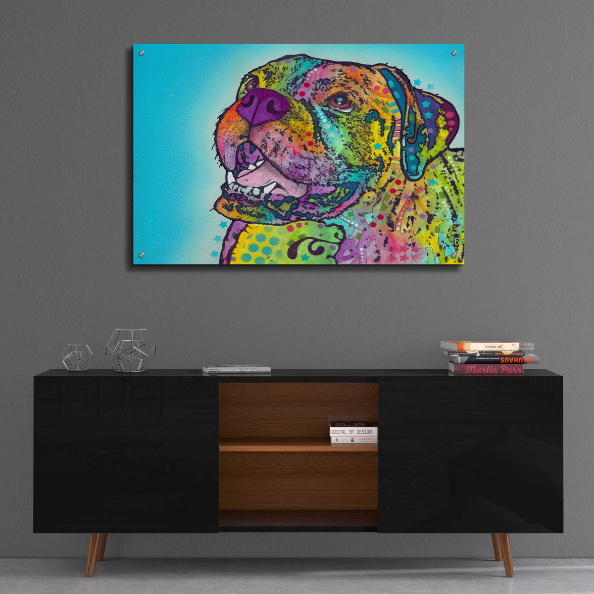 Epic Art 'Smiling Boxer' by Dean Russo, Acrylic Glass Wall Art,36x24
