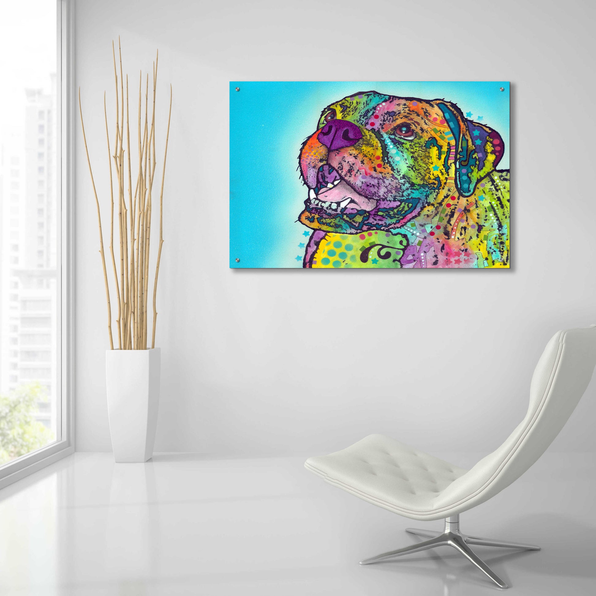 Epic Art 'Smiling Boxer' by Dean Russo, Acrylic Glass Wall Art,36x24