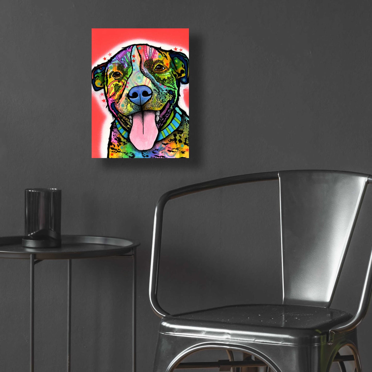 Epic Art 'Smiling Pit Bull zoey' by Dean Russo, Acrylic Glass Wall Art,12x16