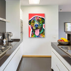 Epic Art 'Smiling Pit Bull zoey' by Dean Russo, Acrylic Glass Wall Art,24x36
