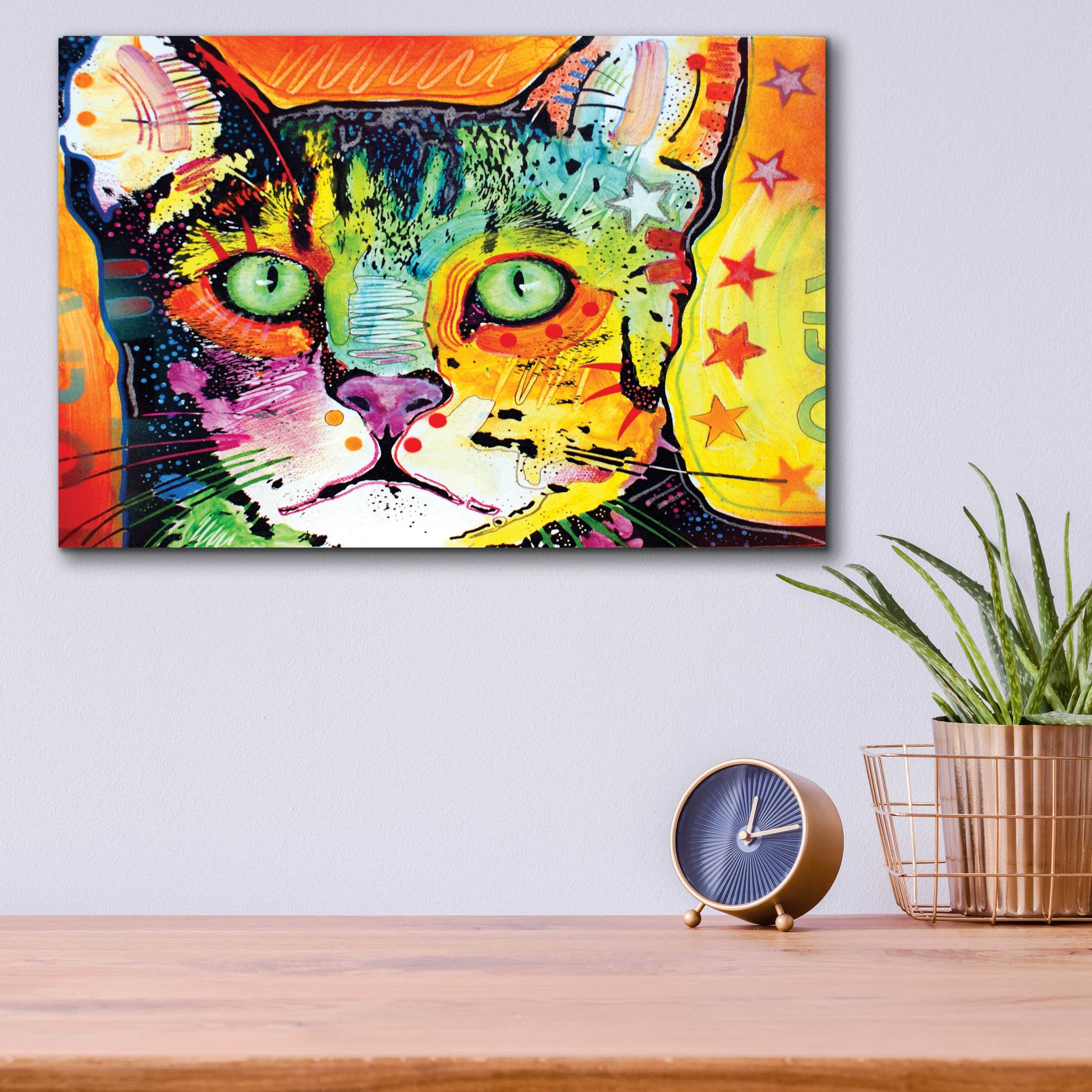 Epic Art 'Straight Cat' by Dean Russo, Acrylic Glass Wall Art,16x12
