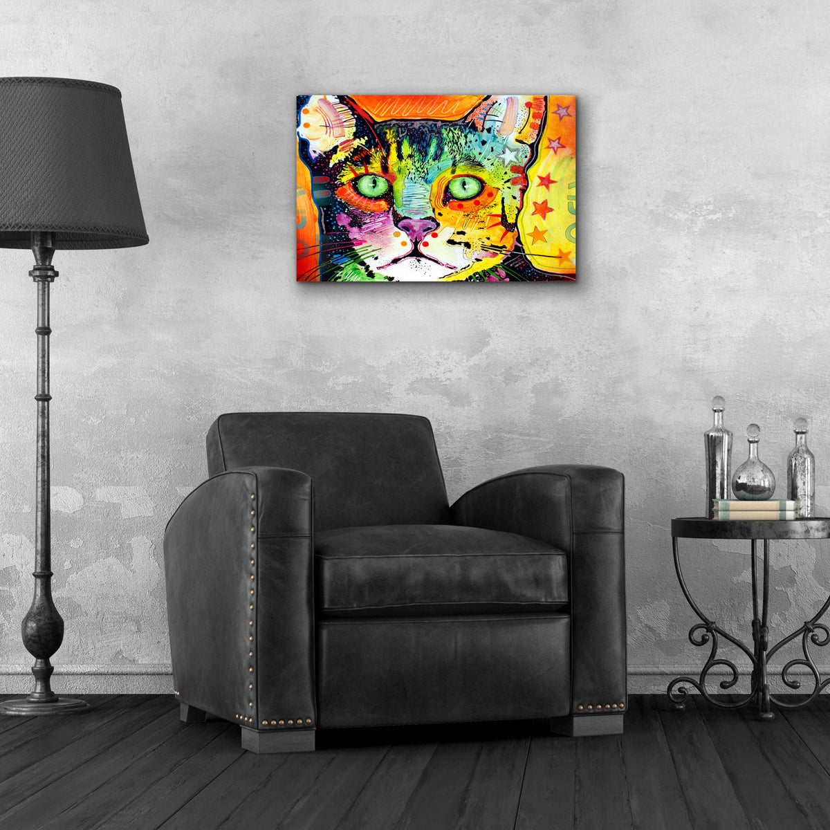 Epic Art 'Straight Cat' by Dean Russo, Acrylic Glass Wall Art,24x16