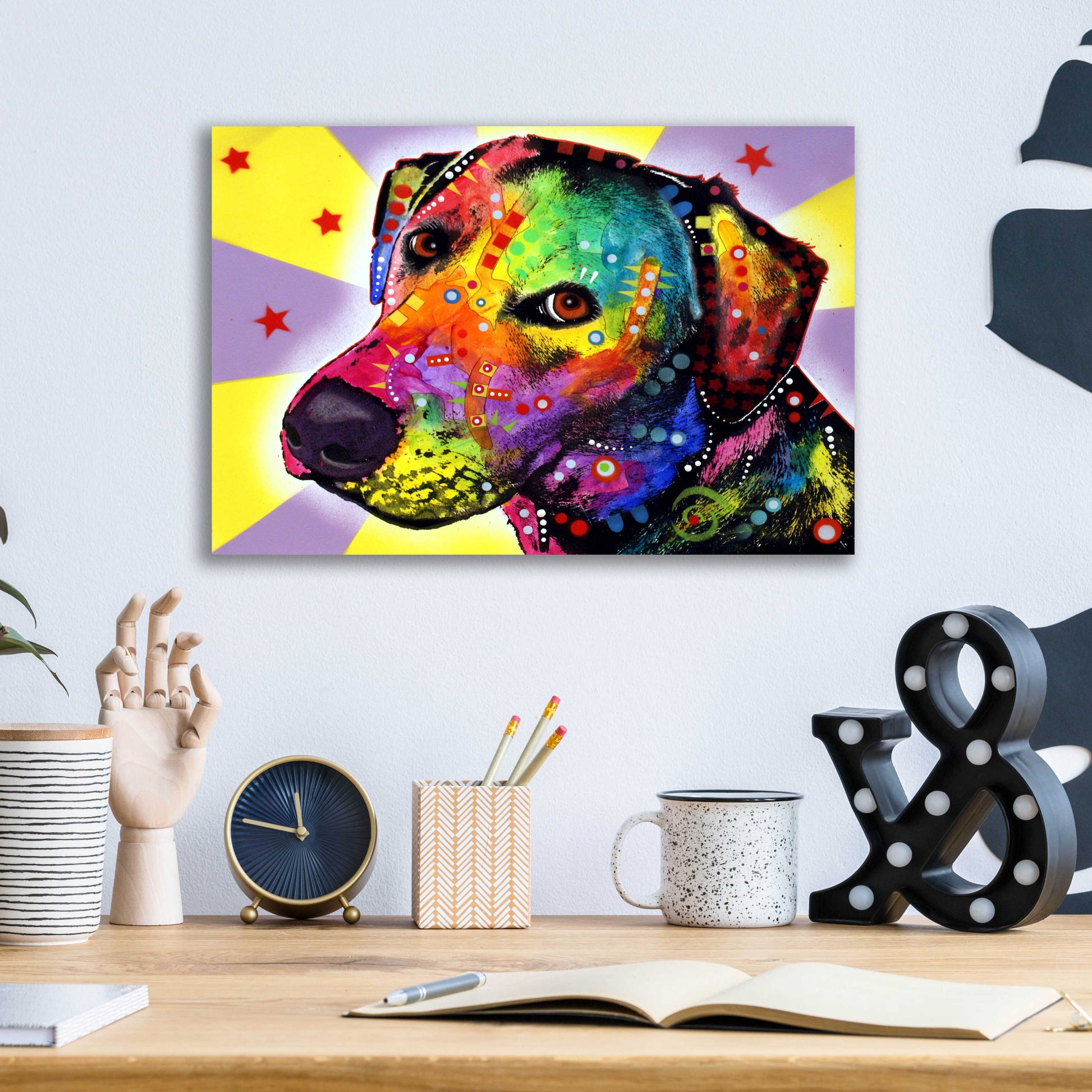 Epic Art 'YELLOW sorta LAB' by Dean Russo, Acrylic Glass Wall Art,16x12