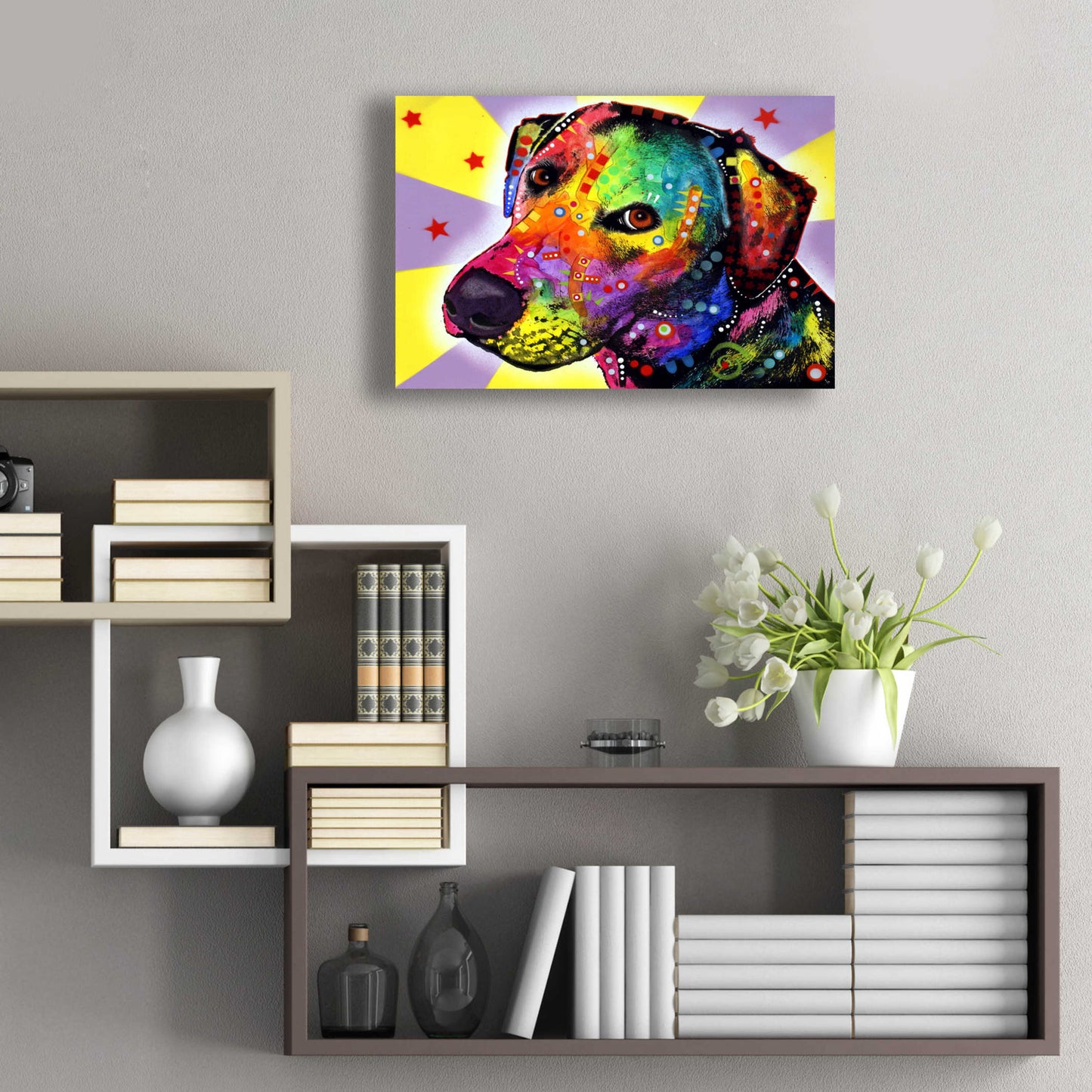 Epic Art 'YELLOW sorta LAB' by Dean Russo, Acrylic Glass Wall Art,24x16