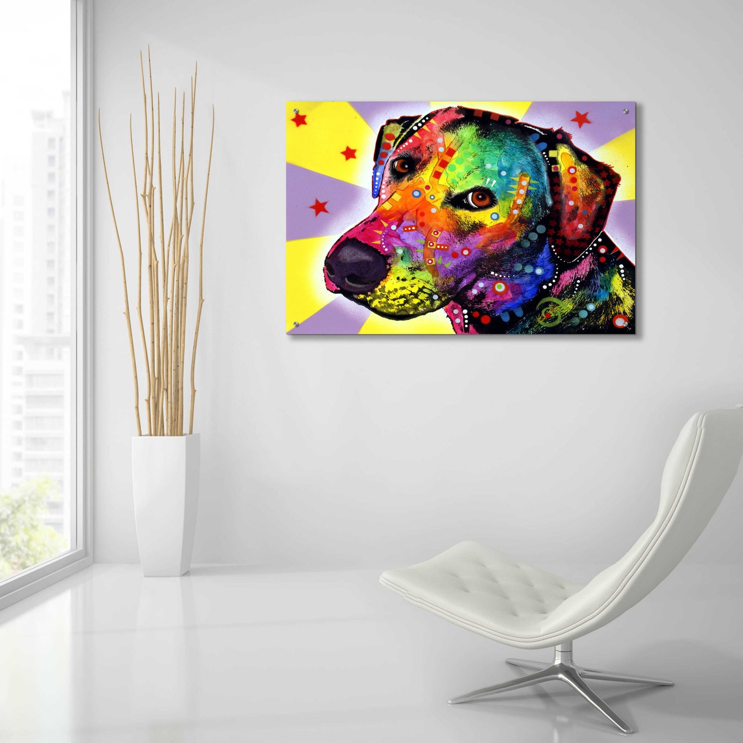 Epic Art 'YELLOW sorta LAB' by Dean Russo, Acrylic Glass Wall Art,36x24