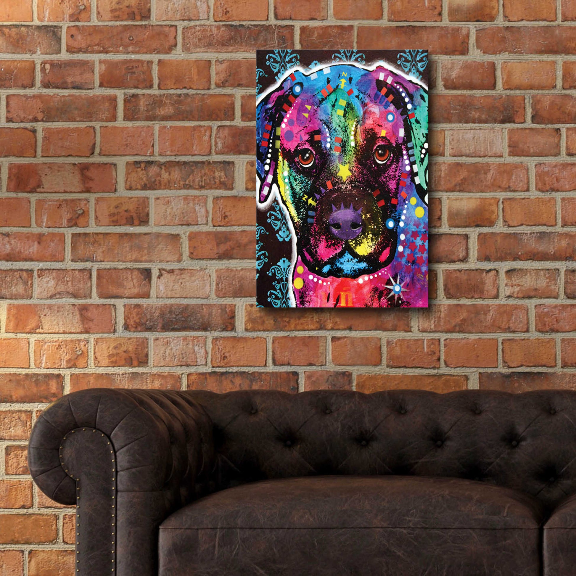 Epic Art 'Young Bullmastiff' by Dean Russo, Acrylic Glass Wall Art,16x24