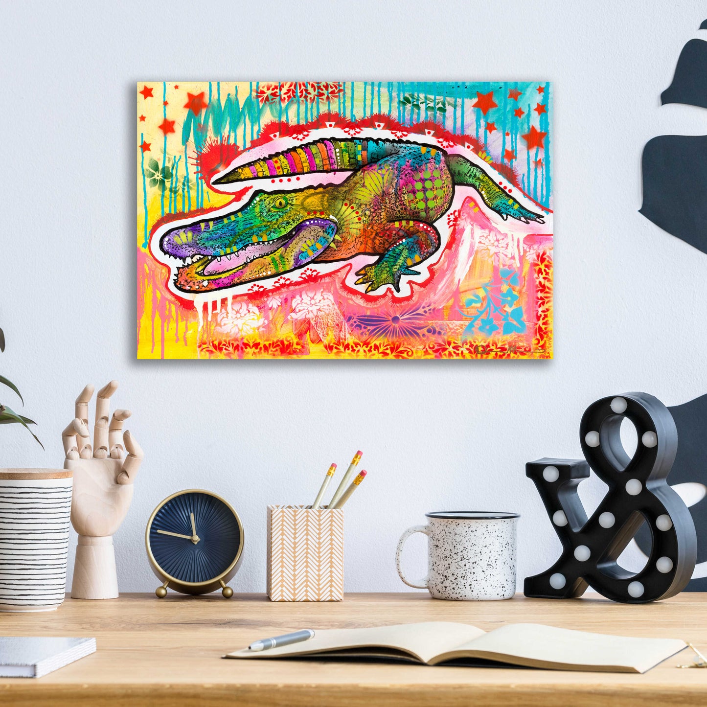 Epic Art 'Alligator 2' by Dean Russo, Acrylic Glass Wall Art,16x12