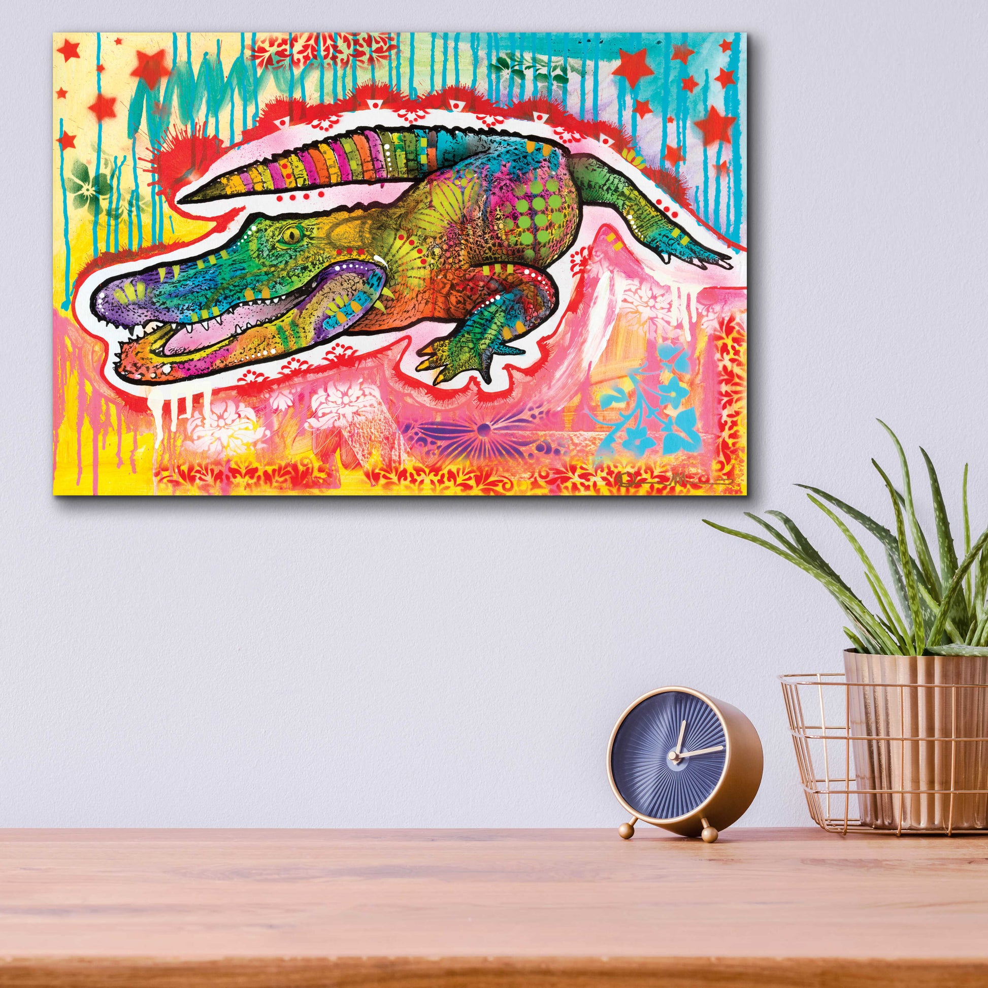 Epic Art 'Alligator 2' by Dean Russo, Acrylic Glass Wall Art,16x12