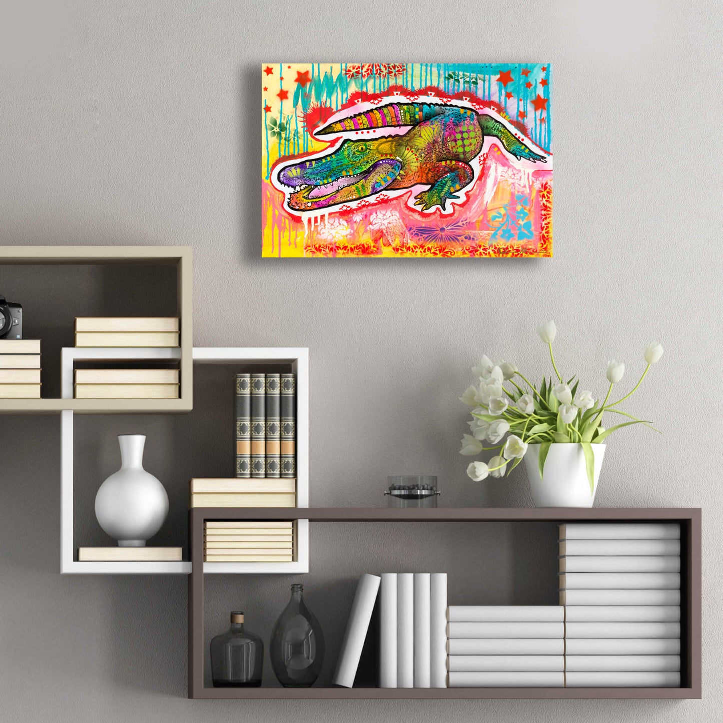 Epic Art 'Alligator 2' by Dean Russo, Acrylic Glass Wall Art,24x16