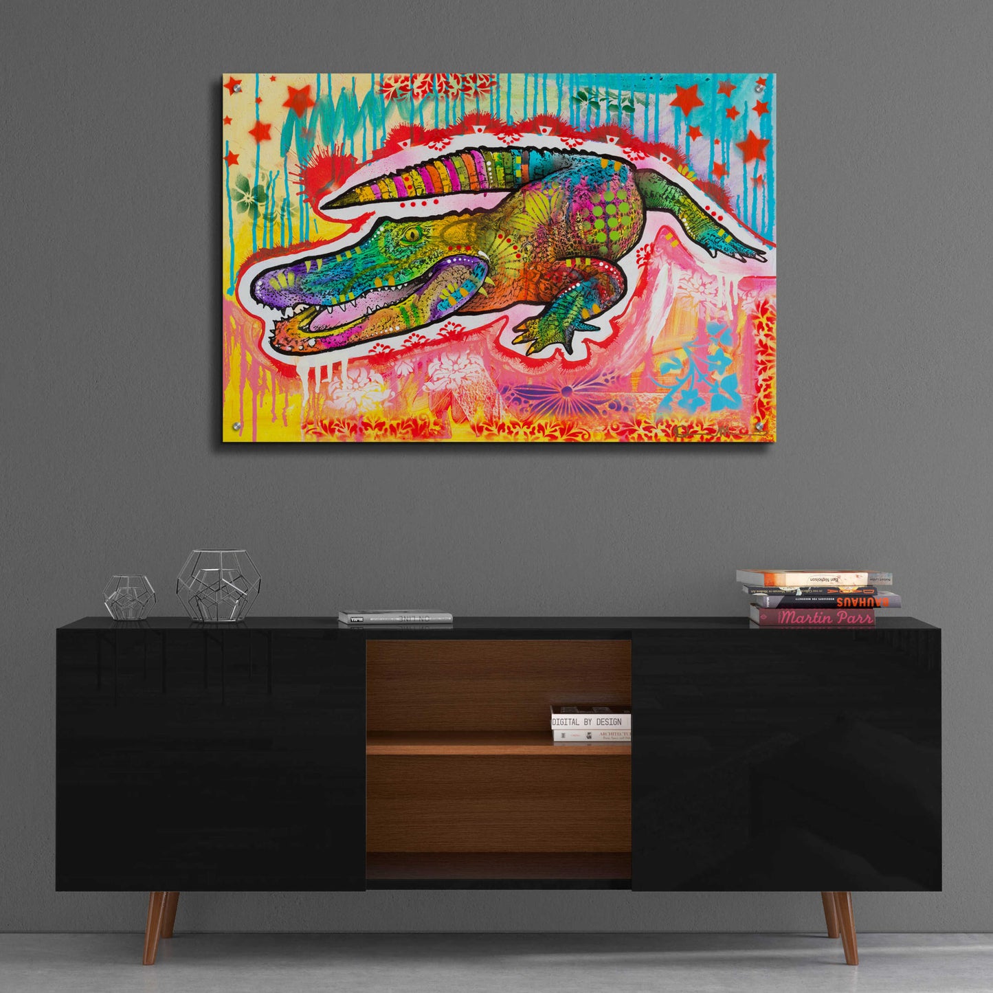 Epic Art 'Alligator 2' by Dean Russo, Acrylic Glass Wall Art,36x24