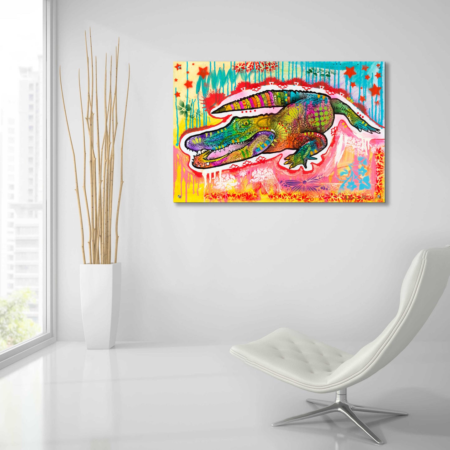 Epic Art 'Alligator 2' by Dean Russo, Acrylic Glass Wall Art,36x24