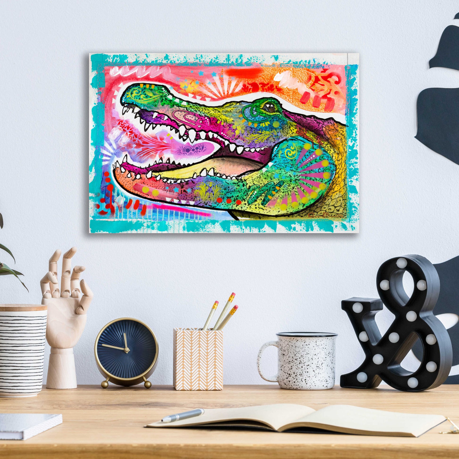 Epic Art 'Alligator 3' by Dean Russo, Acrylic Glass Wall Art,16x12