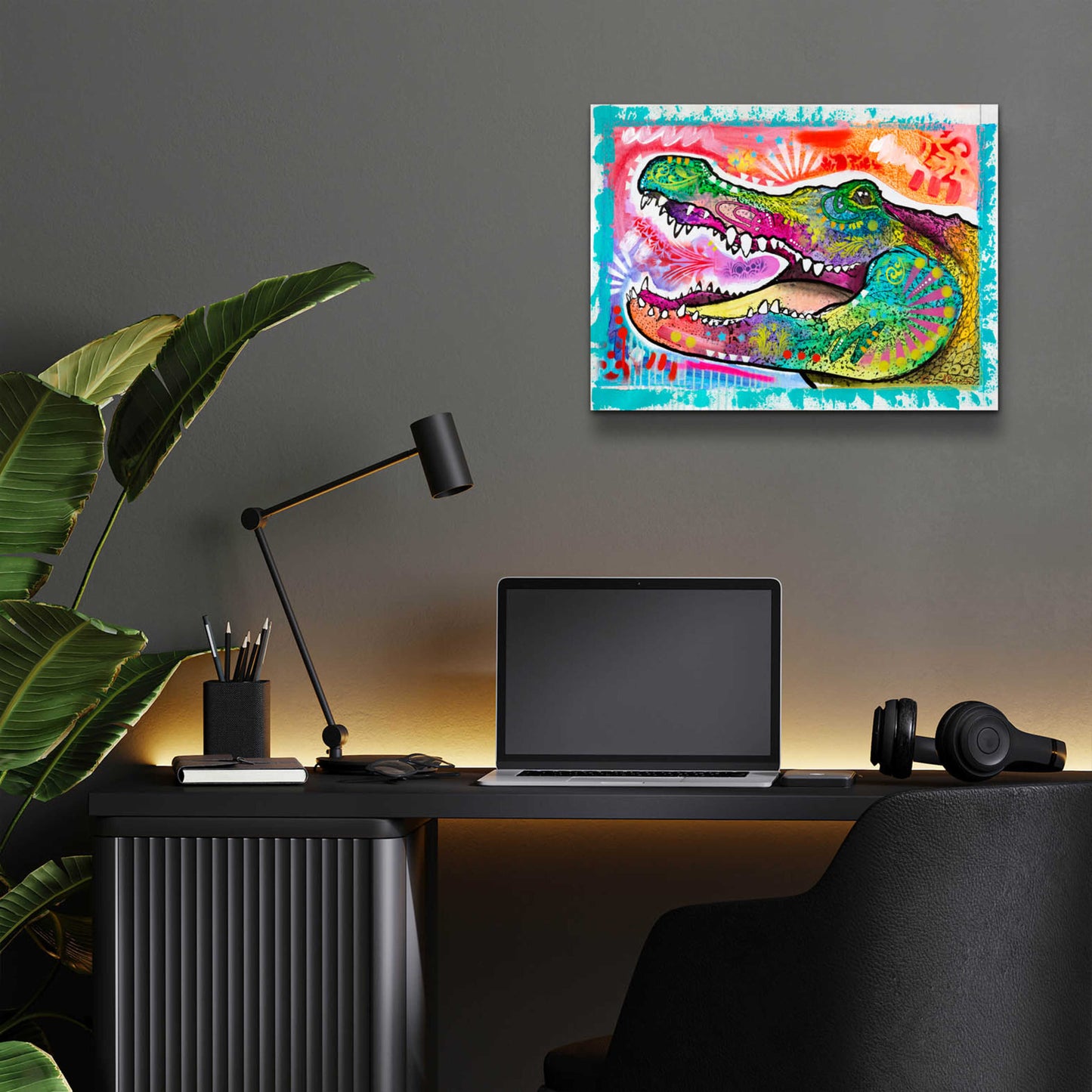 Epic Art 'Alligator 3' by Dean Russo, Acrylic Glass Wall Art,16x12