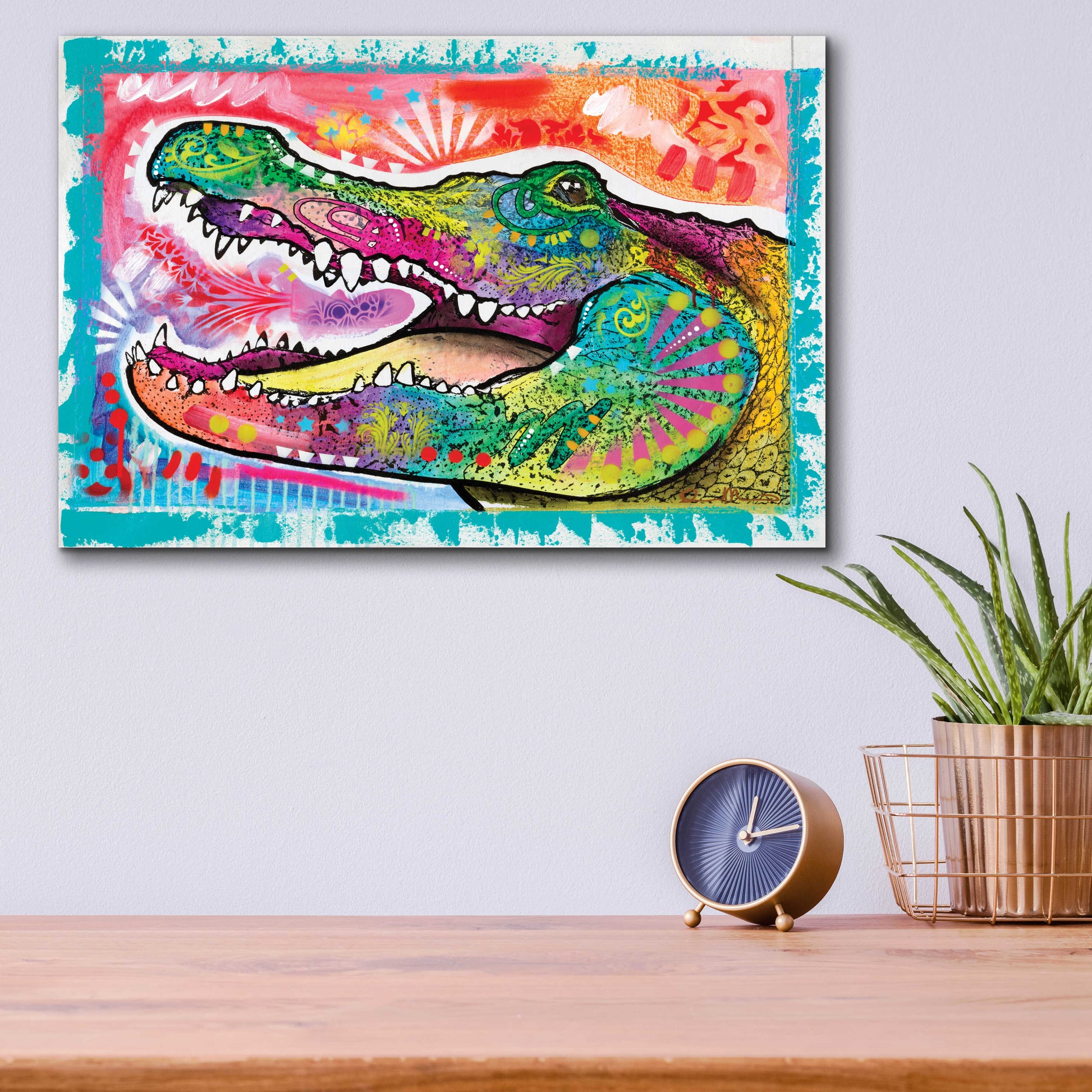 Epic Art 'Alligator 3' by Dean Russo, Acrylic Glass Wall Art,16x12