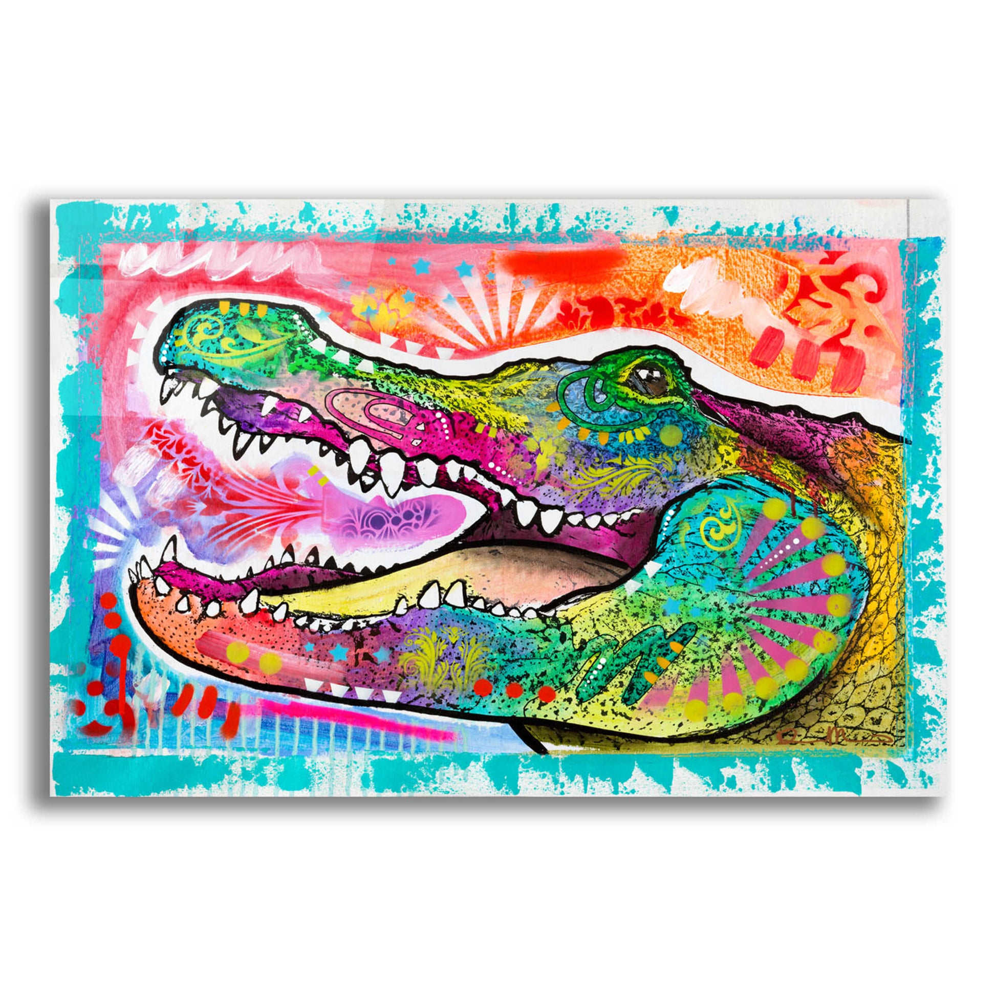 Epic Art 'Alligator 3' by Dean Russo, Acrylic Glass Wall Art,16x12