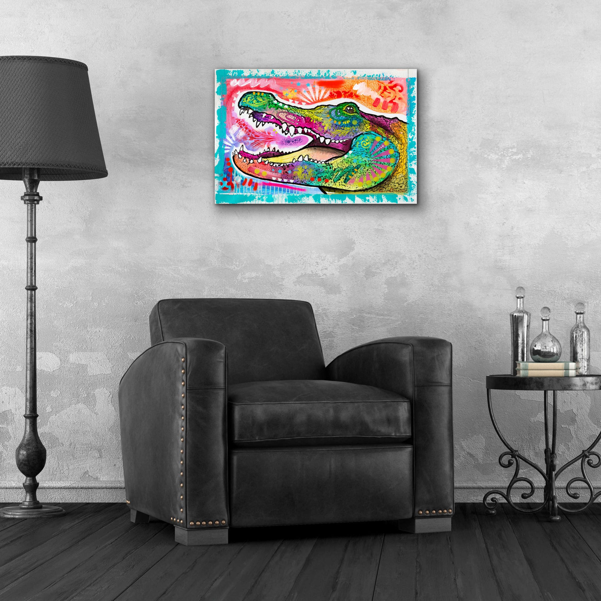 Epic Art 'Alligator 3' by Dean Russo, Acrylic Glass Wall Art,24x16