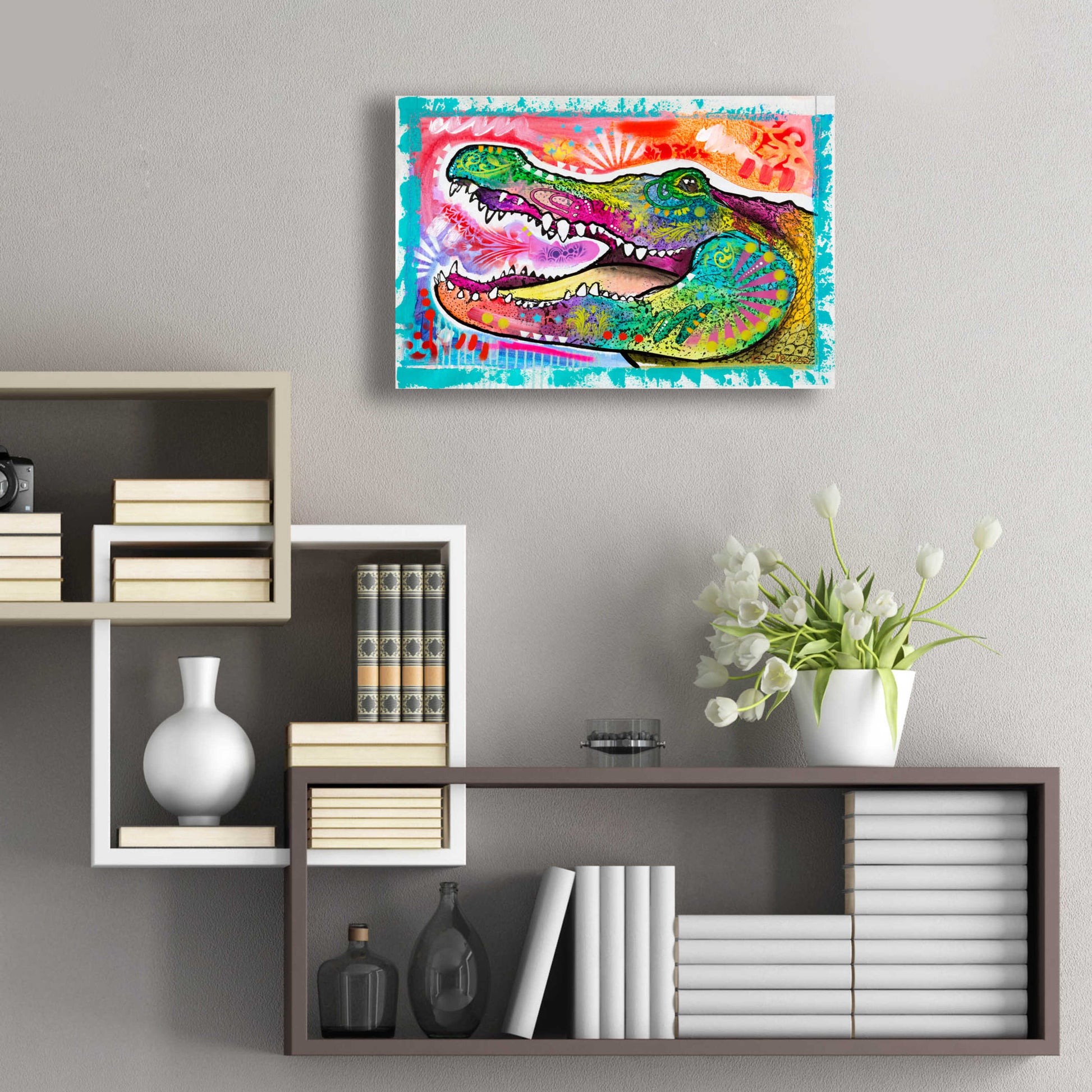 Epic Art 'Alligator 3' by Dean Russo, Acrylic Glass Wall Art,24x16