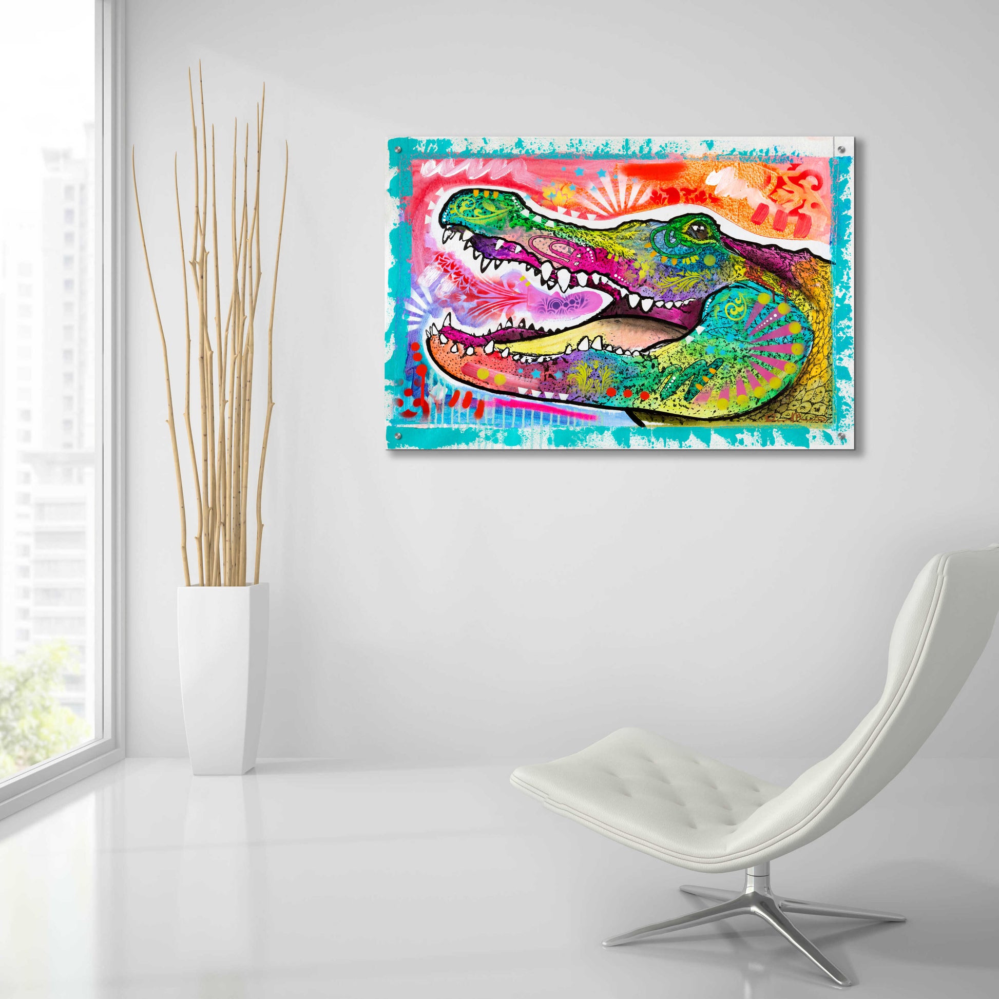 Epic Art 'Alligator 3' by Dean Russo, Acrylic Glass Wall Art,36x24