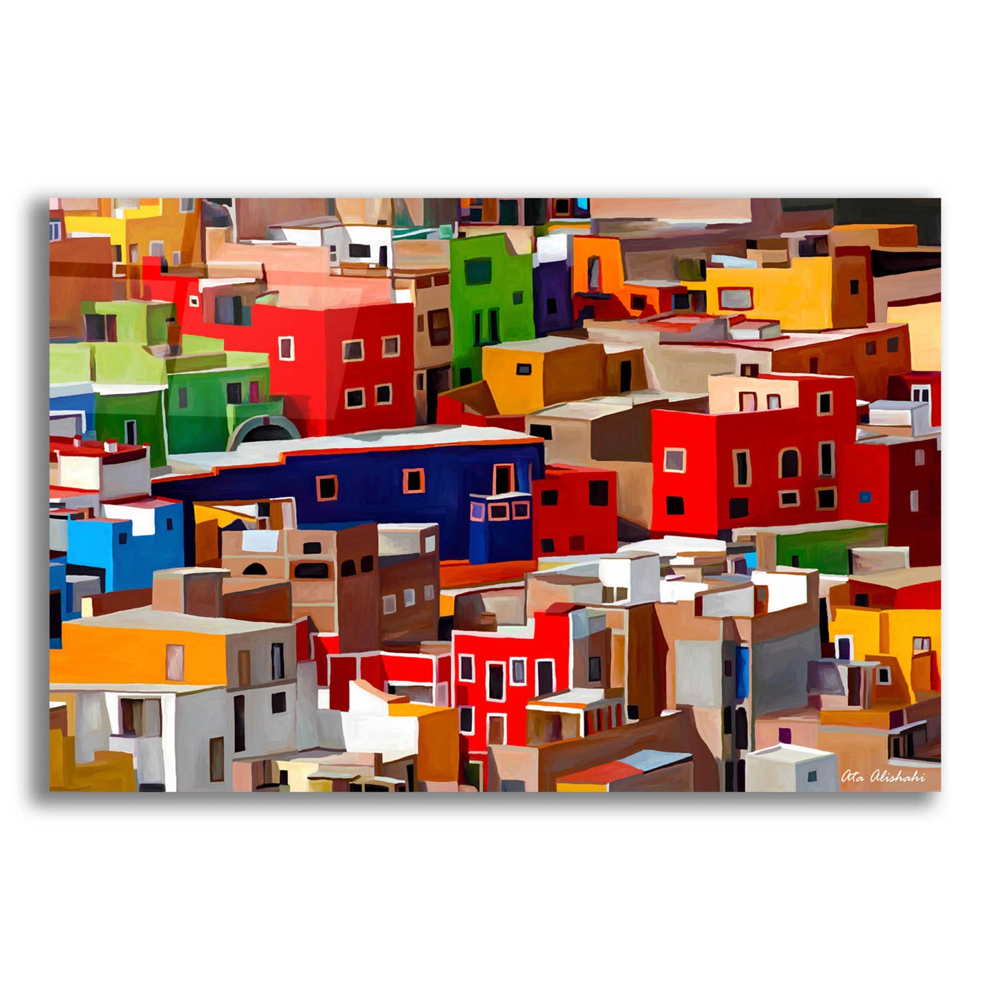 Epic Art 'Color town' by Ata Alishahi, Acrylic Glass Wall Art,16x12