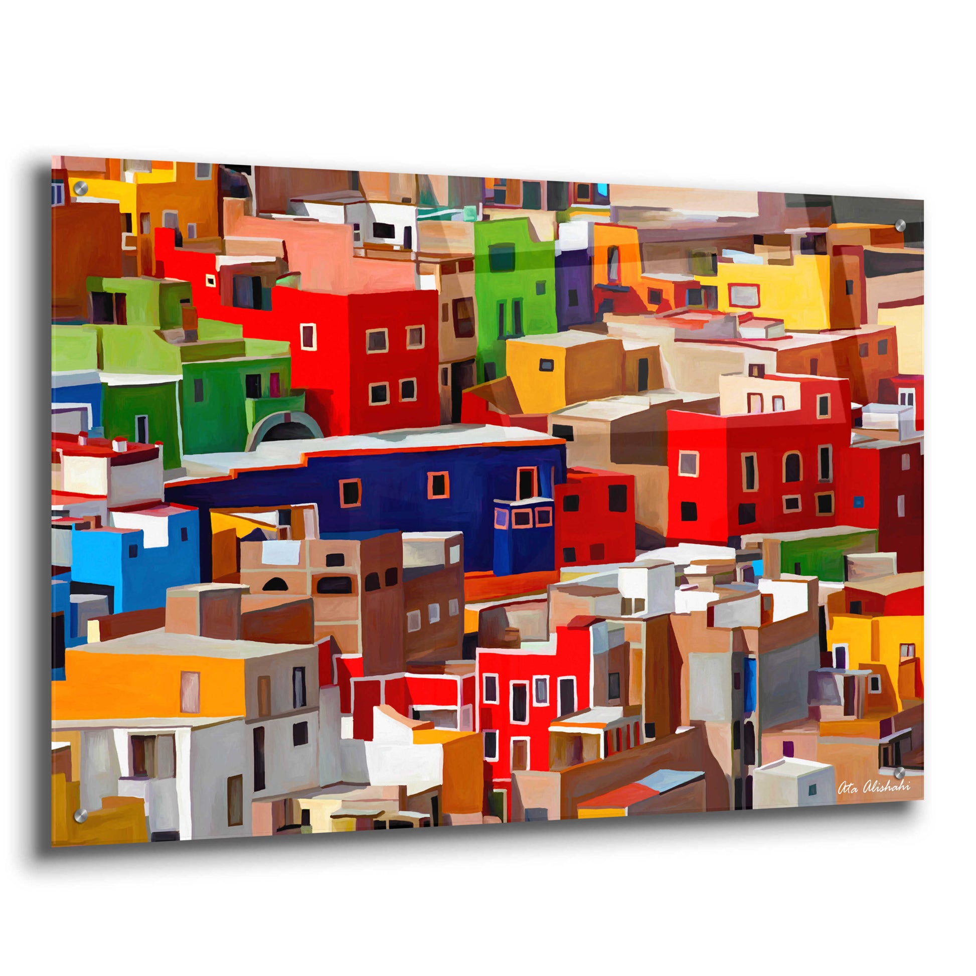 Epic Art 'Color town' by Ata Alishahi, Acrylic Glass Wall Art,36x24