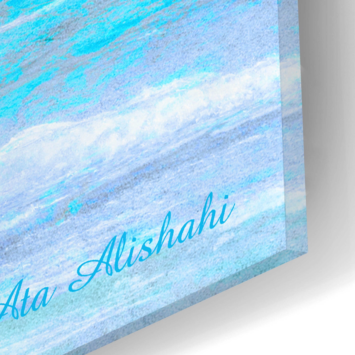 Epic Art 'Blue Sea' by Ata Alishahi, Acrylic Glass Wall Art,16x12