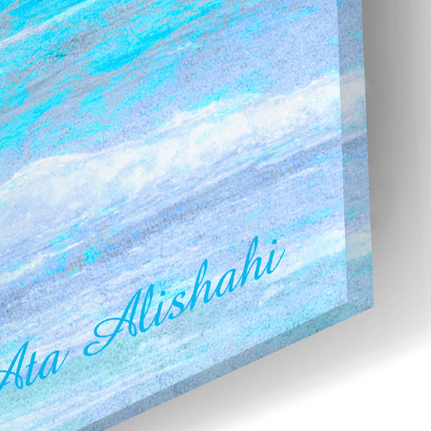 Epic Art 'Blue Sea' by Ata Alishahi, Acrylic Glass Wall Art,24x16