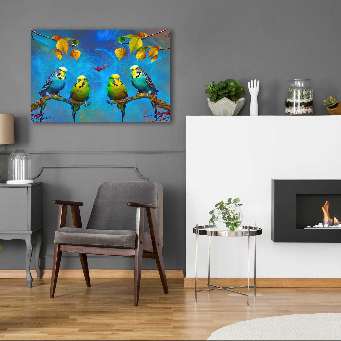 Epic Art 'Color Birds' by Ata Alishahi, Acrylic Glass Wall Art,36x24