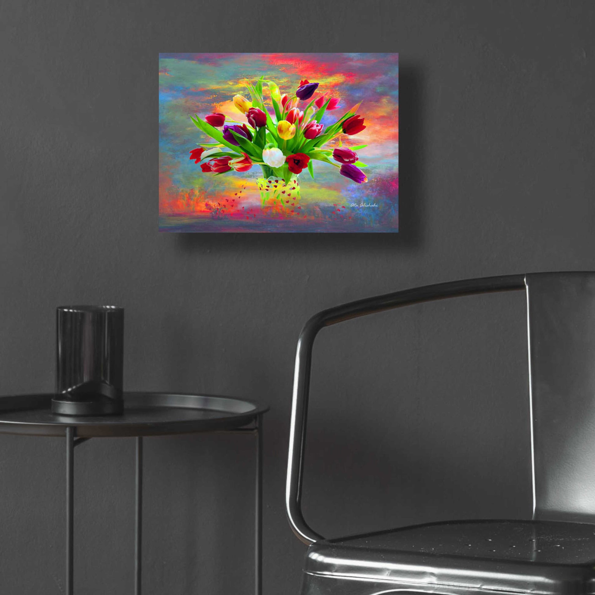 Epic Art 'Colorful Flowers 2' by Ata Alishahi, Acrylic Glass Wall Art,16x12