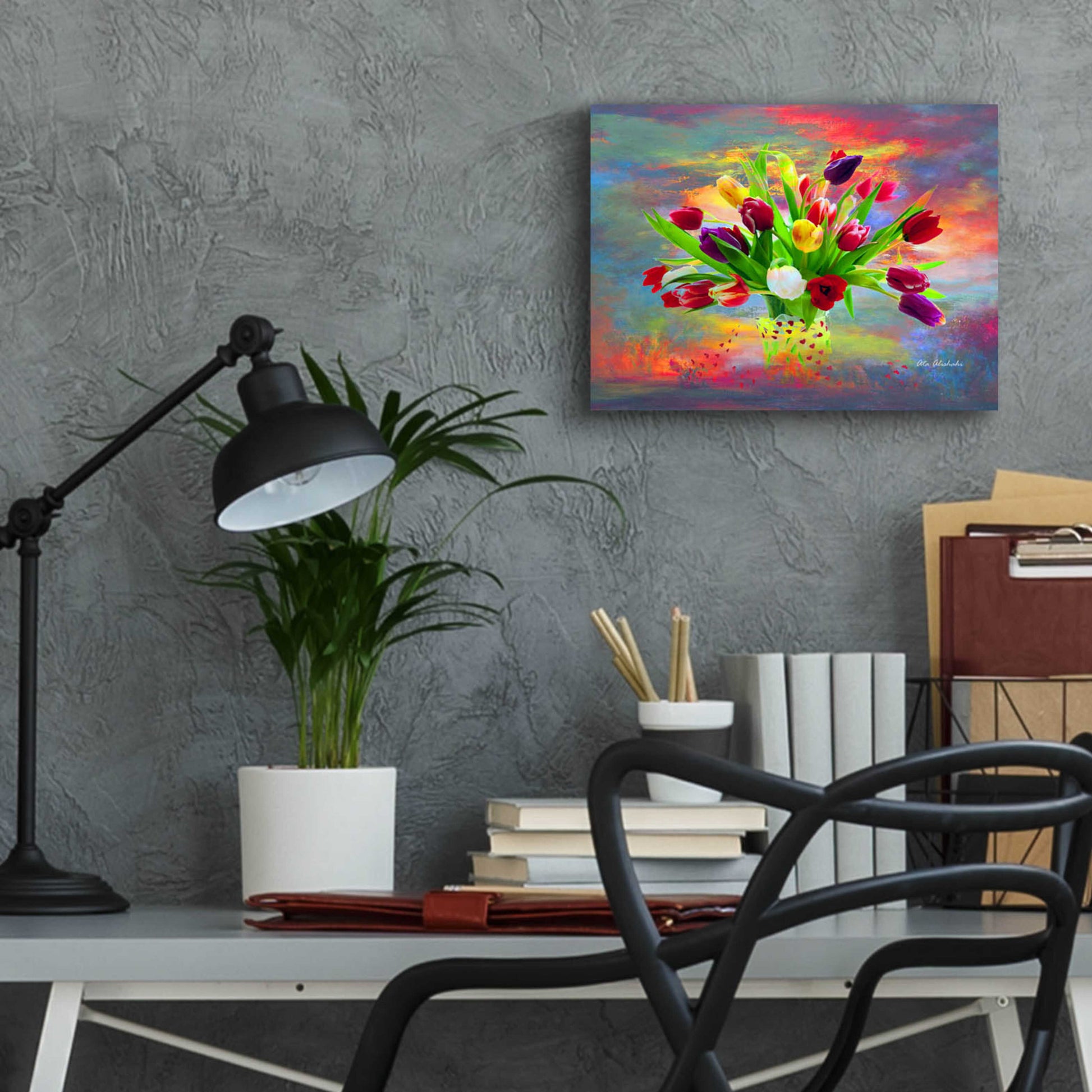 Epic Art 'Colorful Flowers 2' by Ata Alishahi, Acrylic Glass Wall Art,16x12