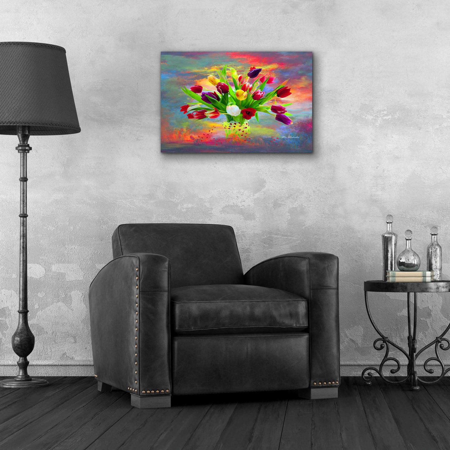 Epic Art 'Colorful Flowers 2' by Ata Alishahi, Acrylic Glass Wall Art,24x16