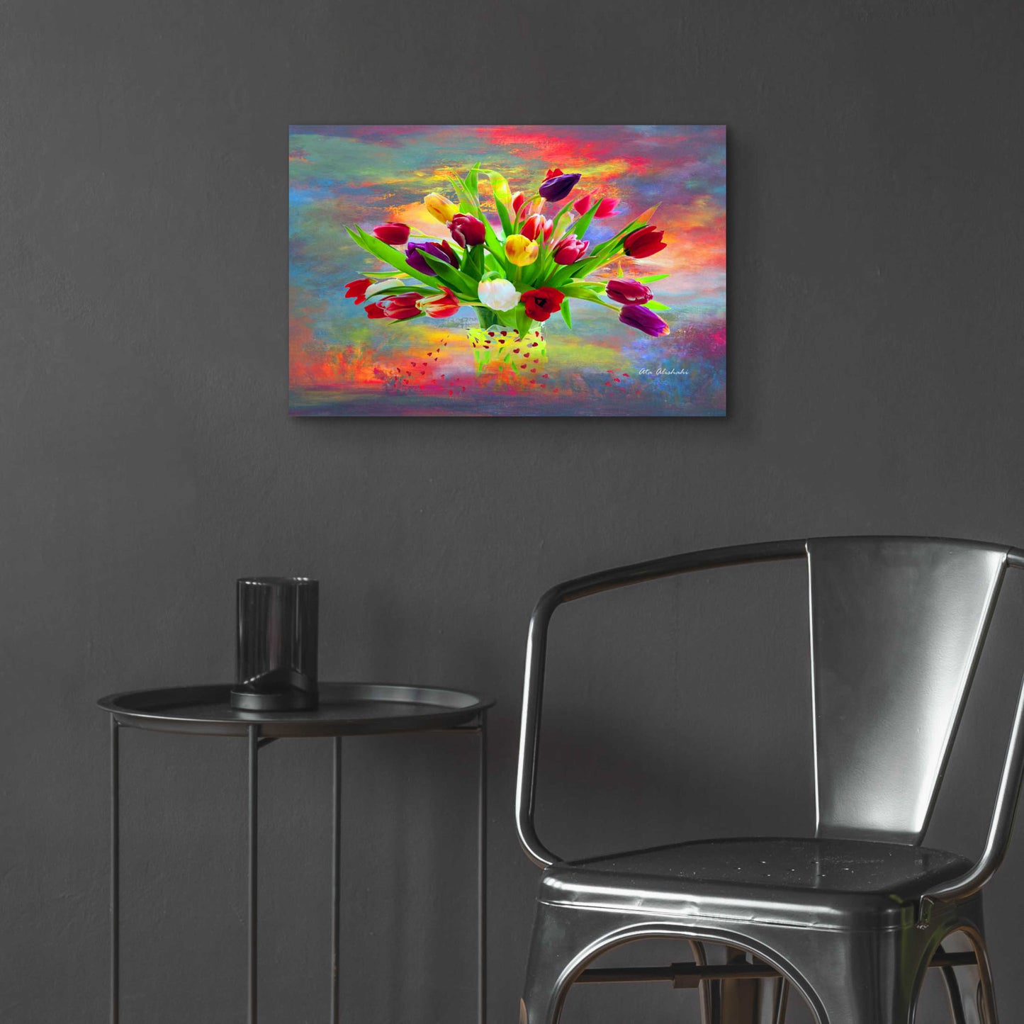 Epic Art 'Colorful Flowers 2' by Ata Alishahi, Acrylic Glass Wall Art,24x16