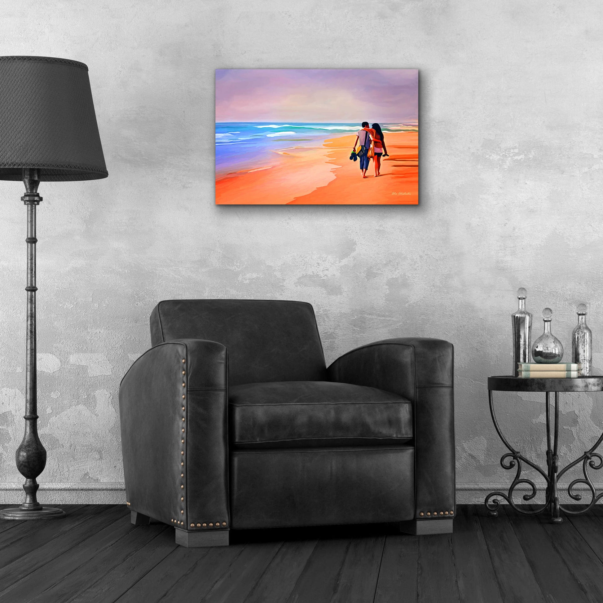 Epic Art 'Beach Walk' by Ata Alishahi, Acrylic Glass Wall Art,24x16