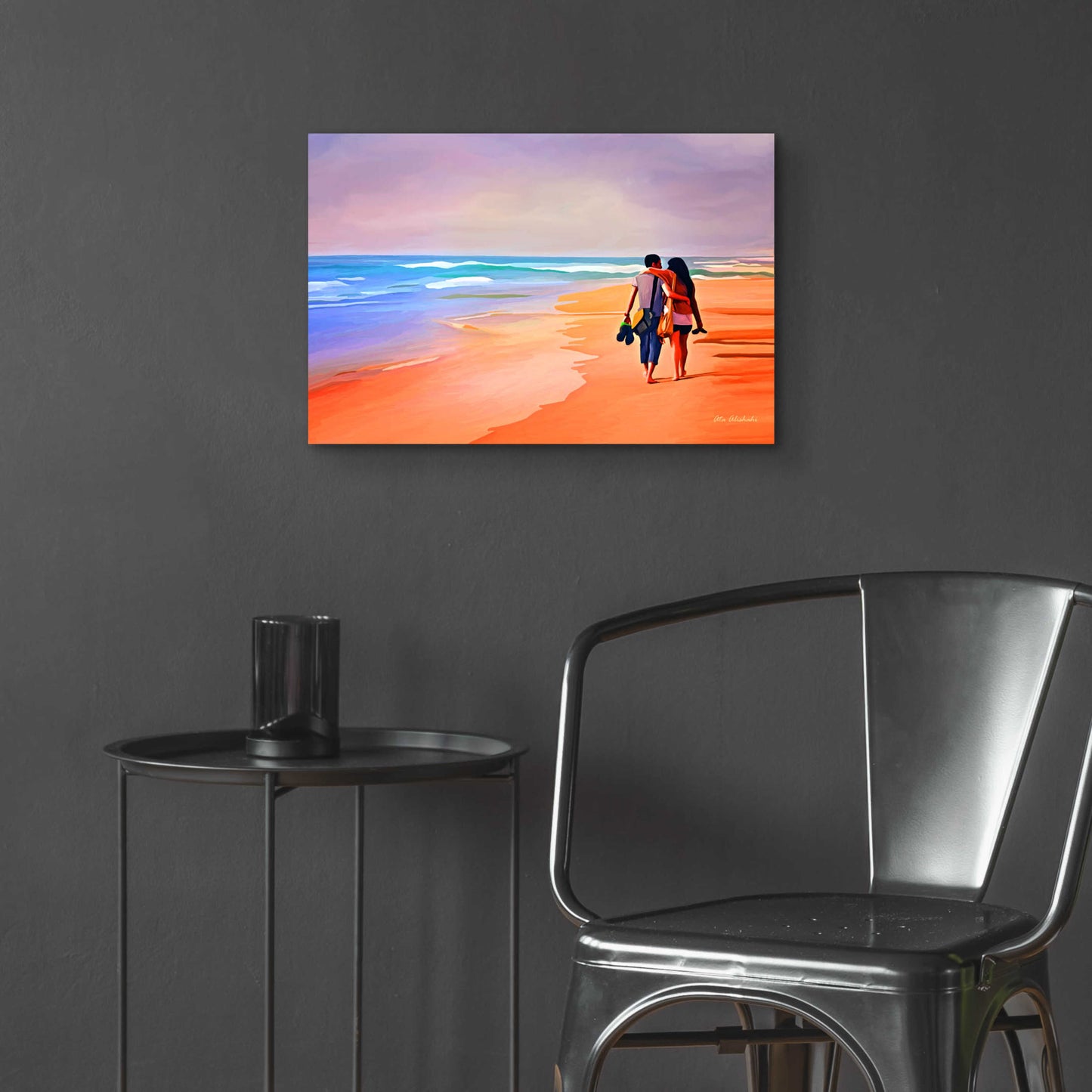 Epic Art 'Beach Walk' by Ata Alishahi, Acrylic Glass Wall Art,24x16