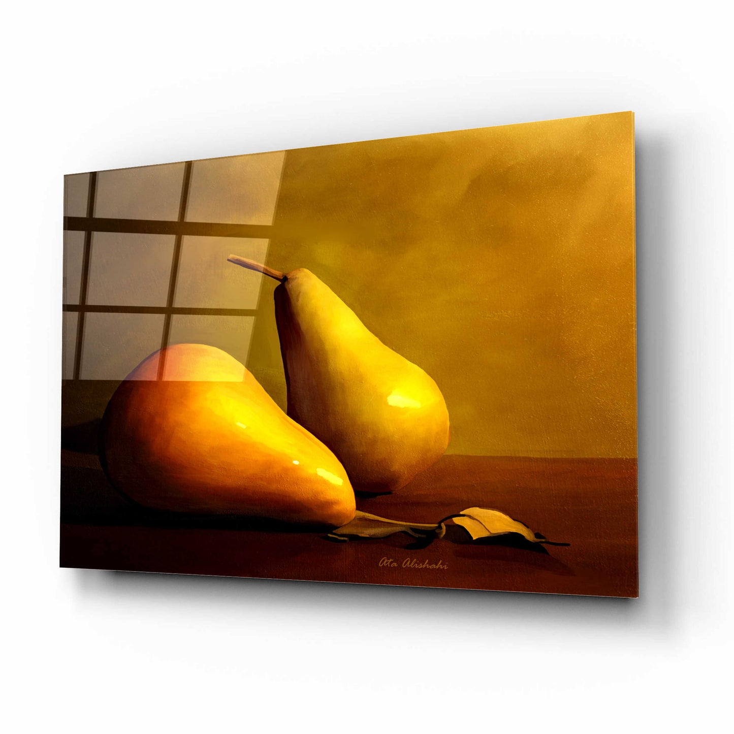 Epic Art 'Pears' by Ata Alishahi, Acrylic Glass Wall Art,16x12