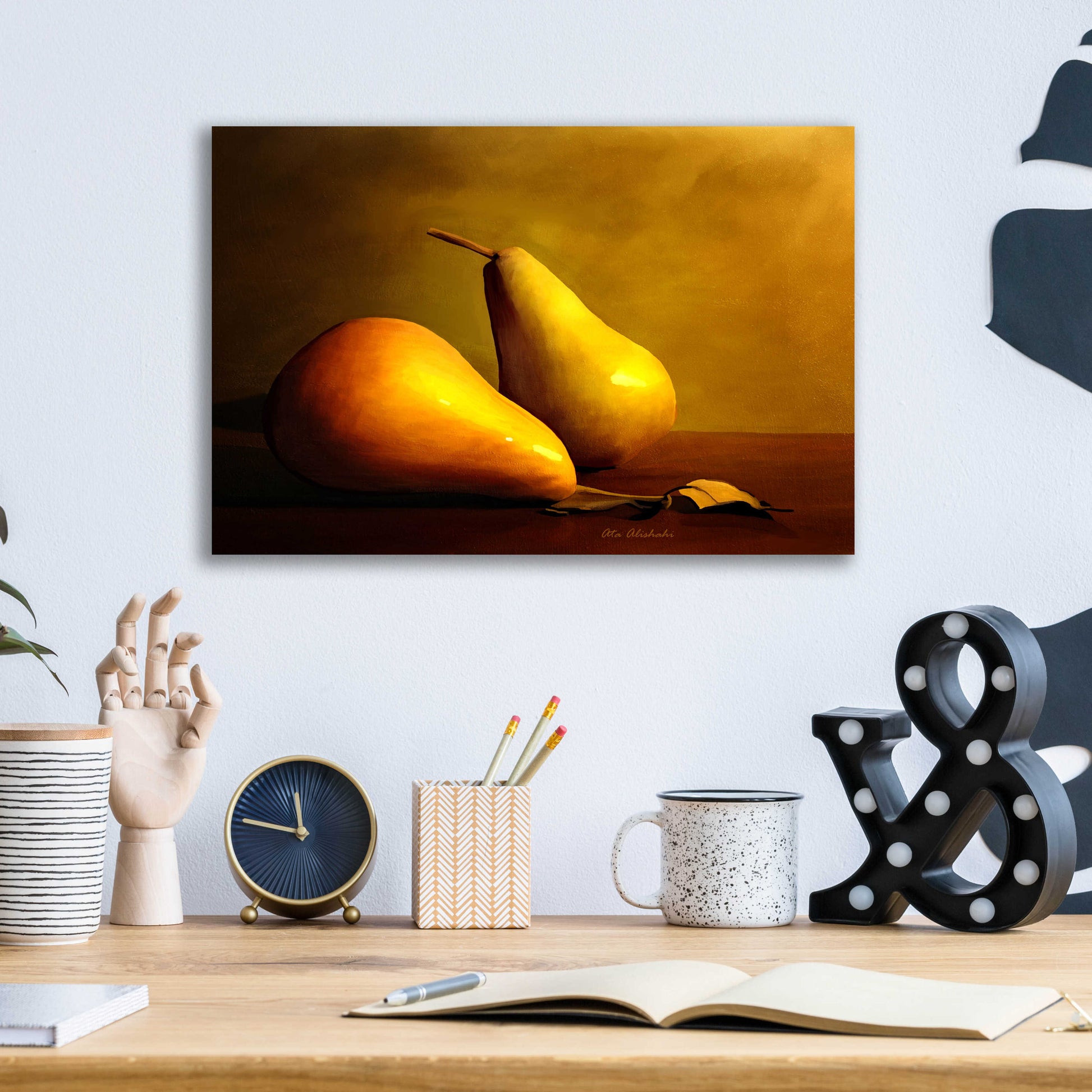 Epic Art 'Pears' by Ata Alishahi, Acrylic Glass Wall Art,16x12