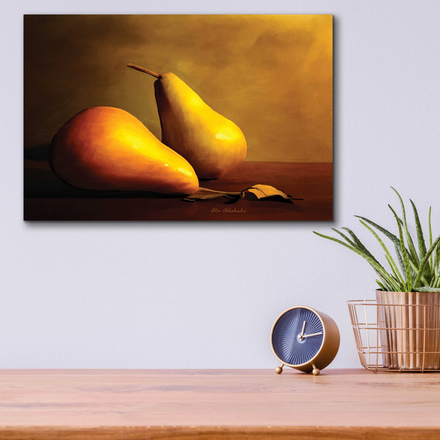 Epic Art 'Pears' by Ata Alishahi, Acrylic Glass Wall Art,16x12