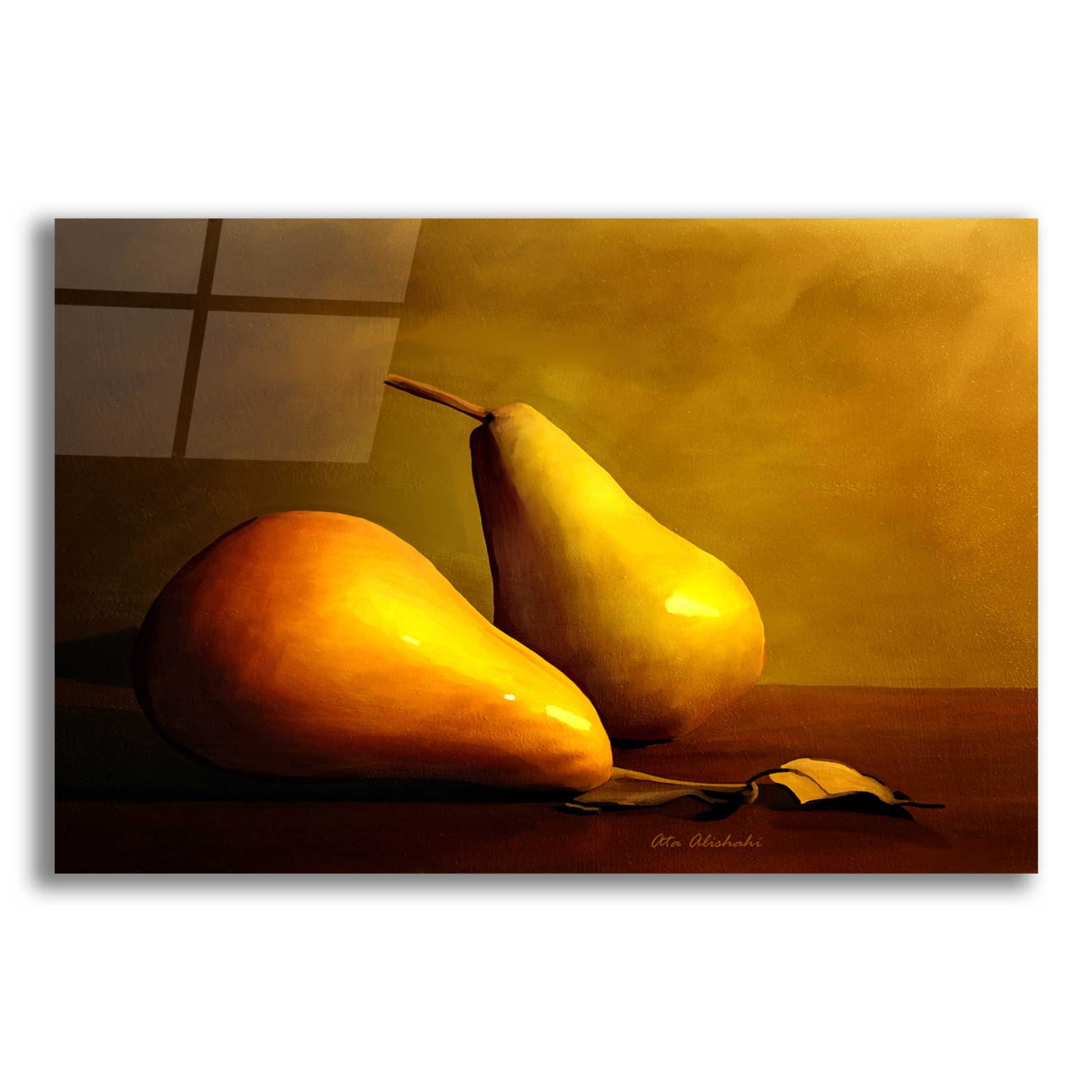 Epic Art 'Pears' by Ata Alishahi, Acrylic Glass Wall Art,16x12