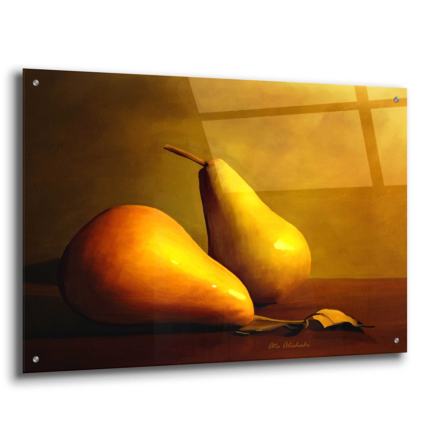 Epic Art 'Pears' by Ata Alishahi, Acrylic Glass Wall Art,36x24