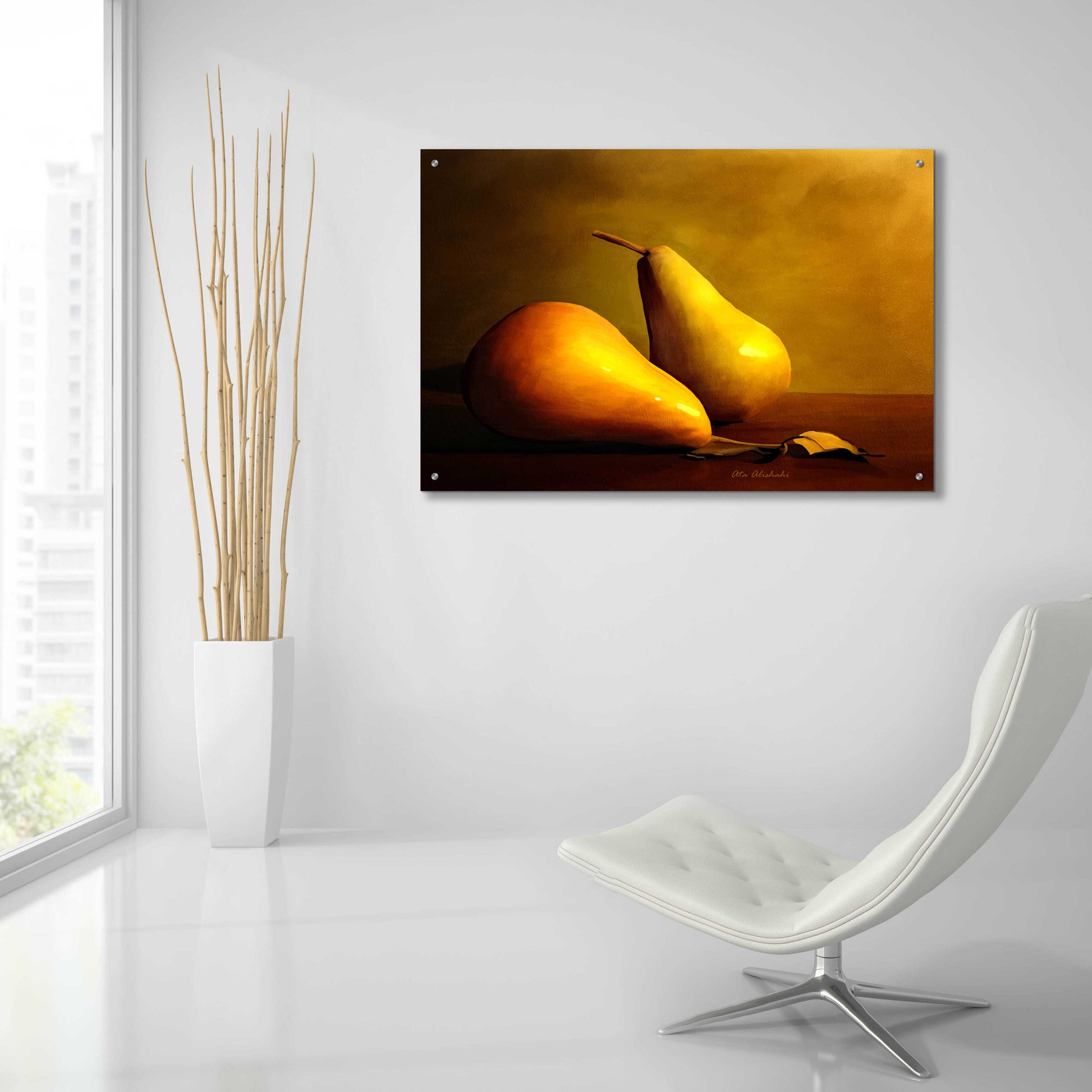 Epic Art 'Pears' by Ata Alishahi, Acrylic Glass Wall Art,36x24