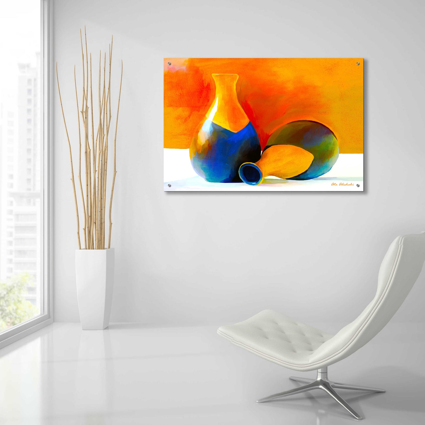 Epic Art 'Two Vases' by Ata Alishahi, Acrylic Glass Wall Art,36x24