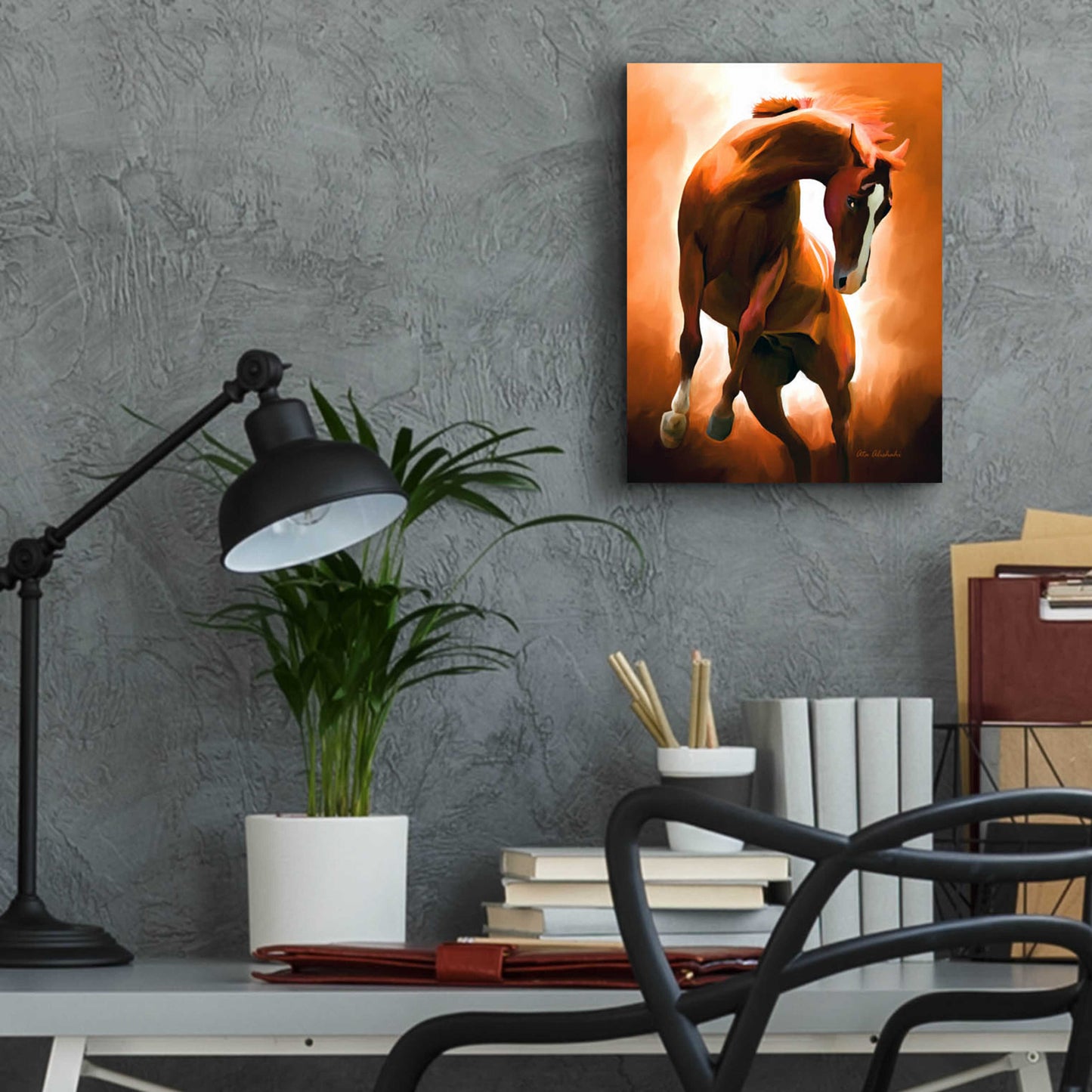 Epic Art 'Wild Horse' by Ata Alishahi, Acrylic Glass Wall Art,12x16