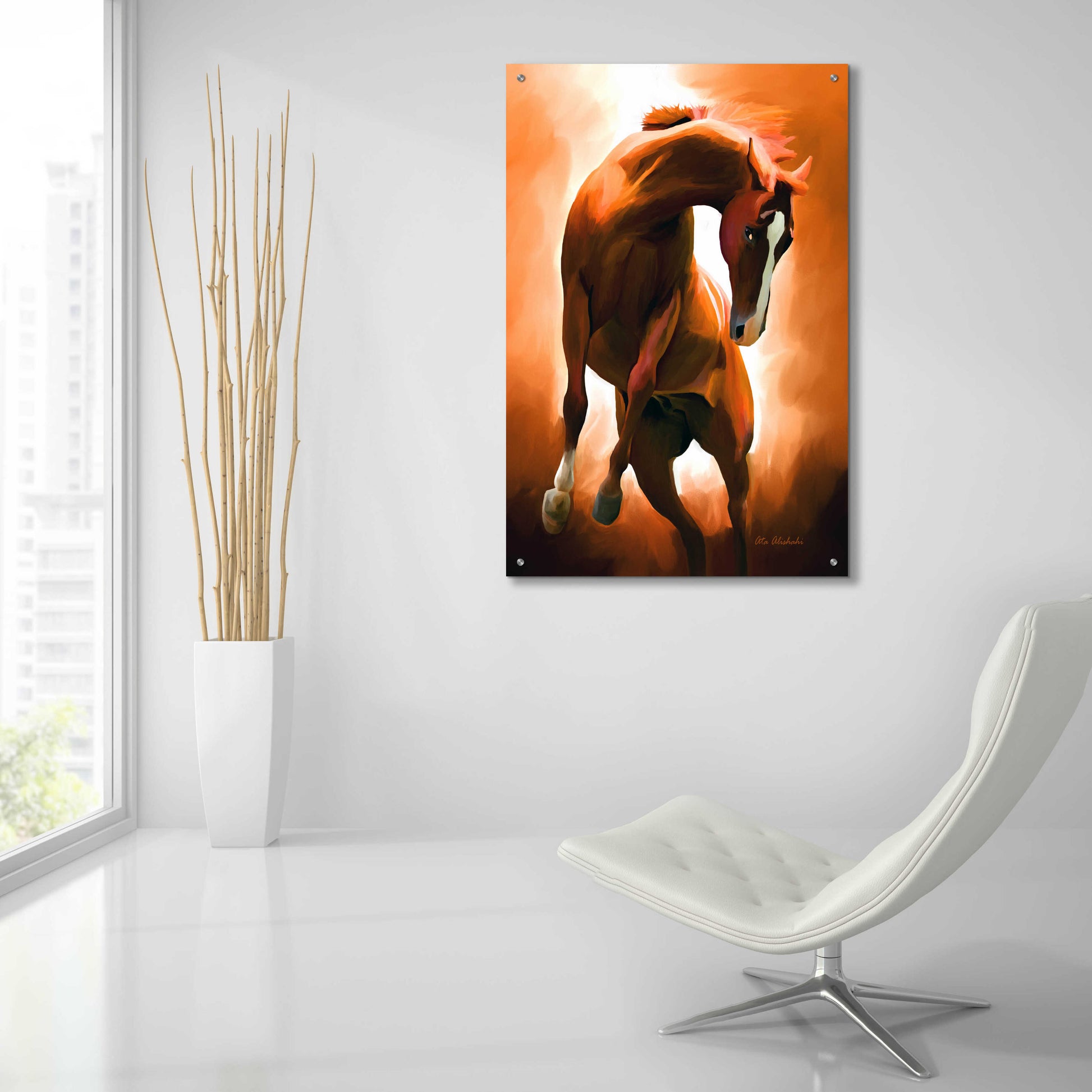 Epic Art 'Wild Horse' by Ata Alishahi, Acrylic Glass Wall Art,24x36